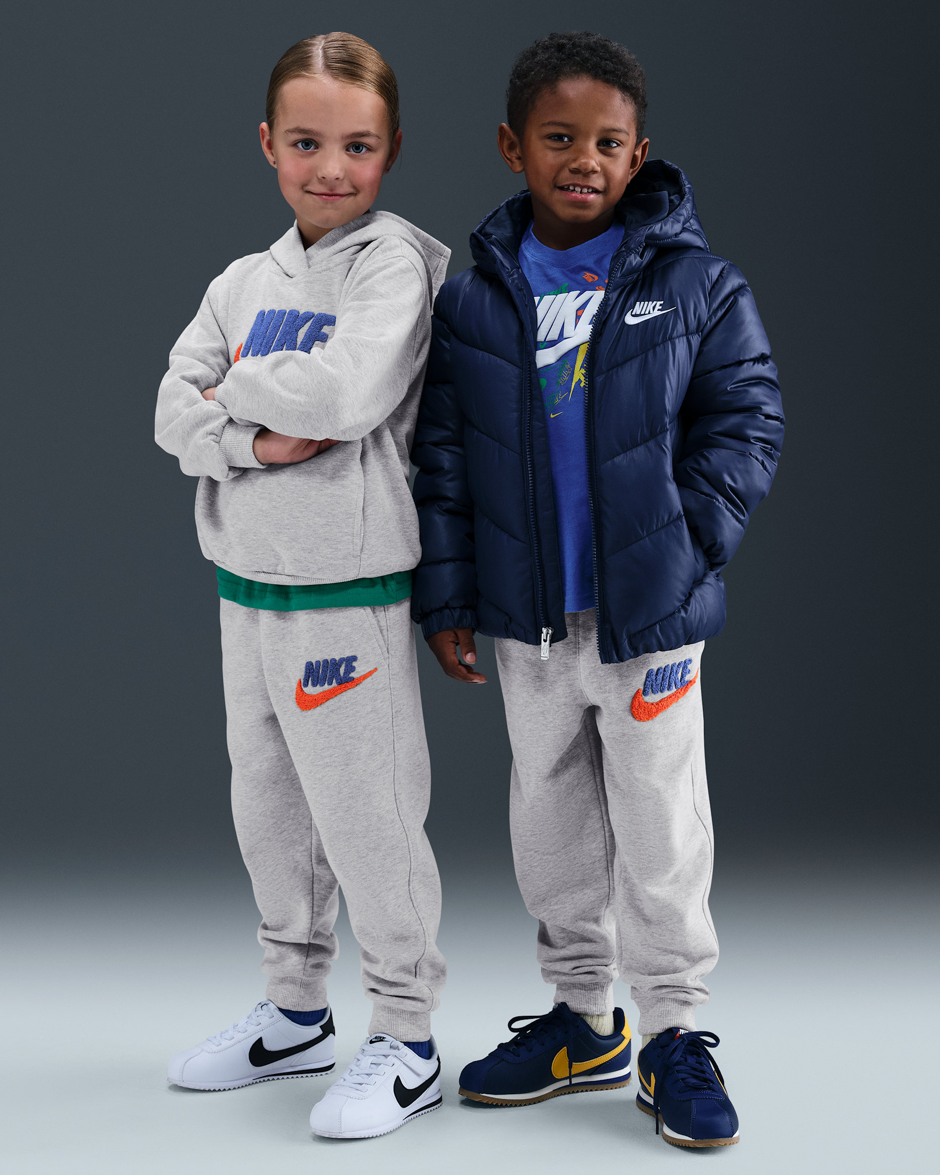 나이키 클럽 리틀키즈 셔닐 조거 - 라이트 스모크 그레이
