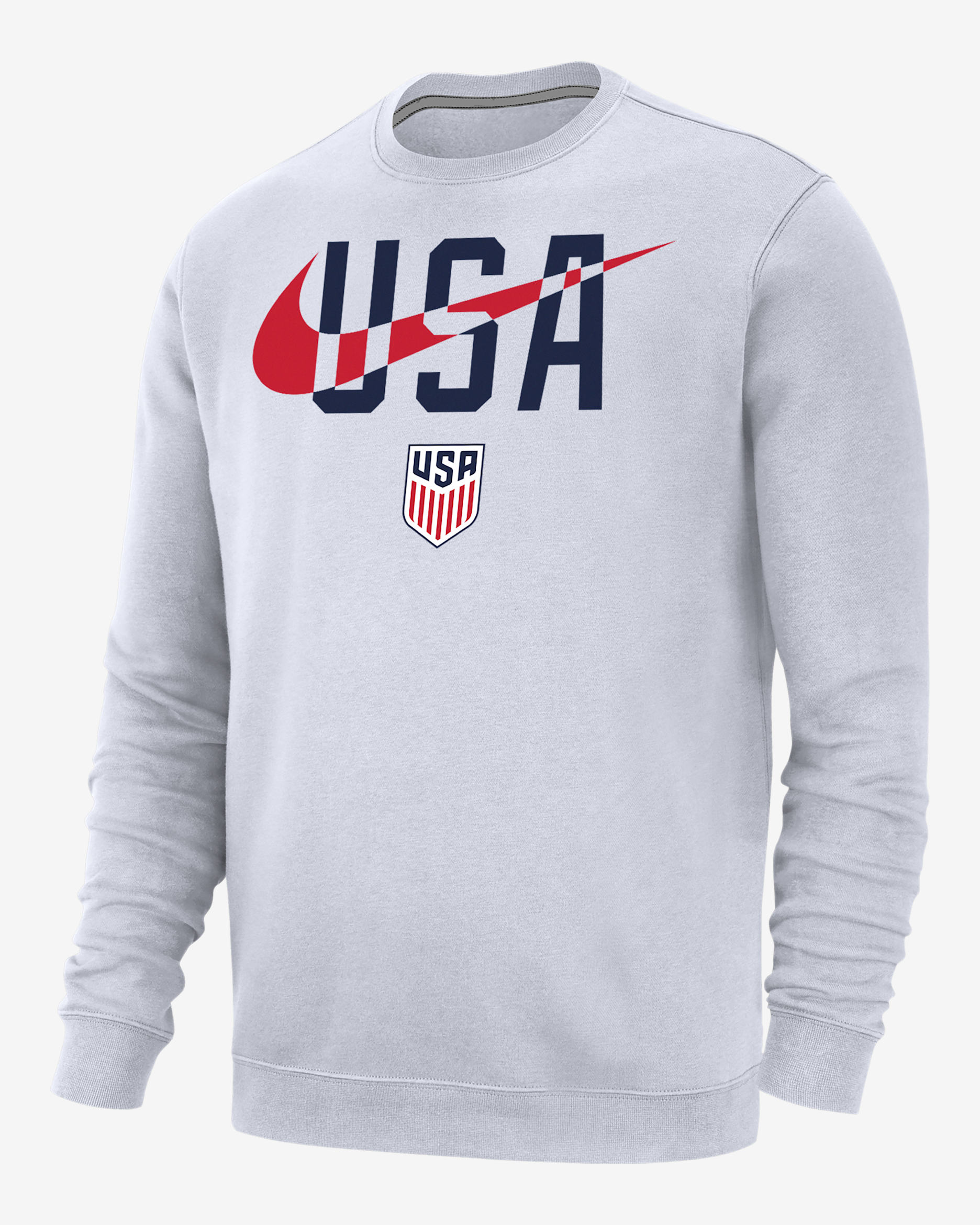 Sudadera de cuello redondo para hombre USA Club Fleece - Blanco