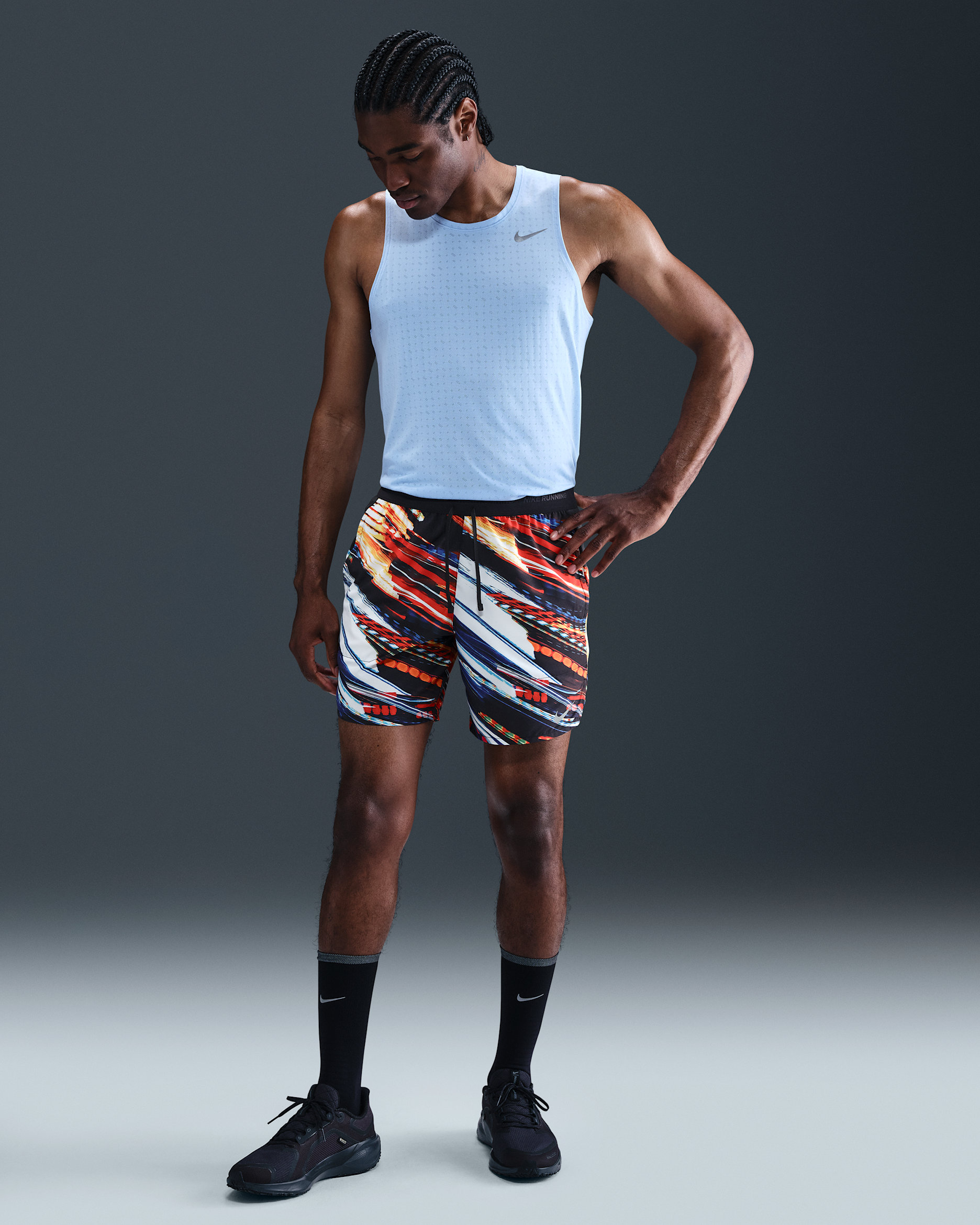 Nike Stride Men's Dri-FIT 18cm (approx.) Briefs-Lined Running Shorts - White/Off-Noir