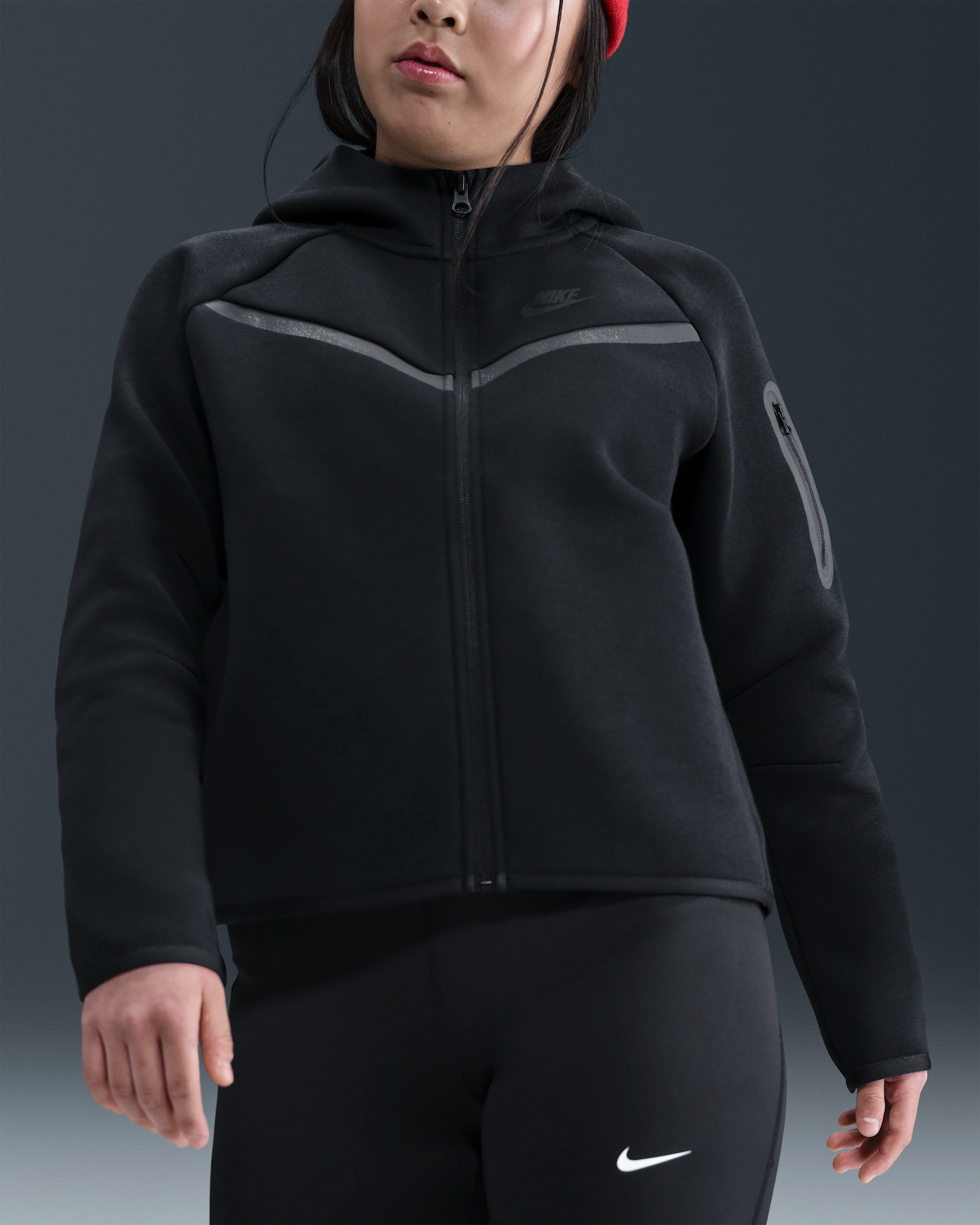 Nike Sportswear Tech Fleece Girls' Full-Zip Hoodie (Extended Size)