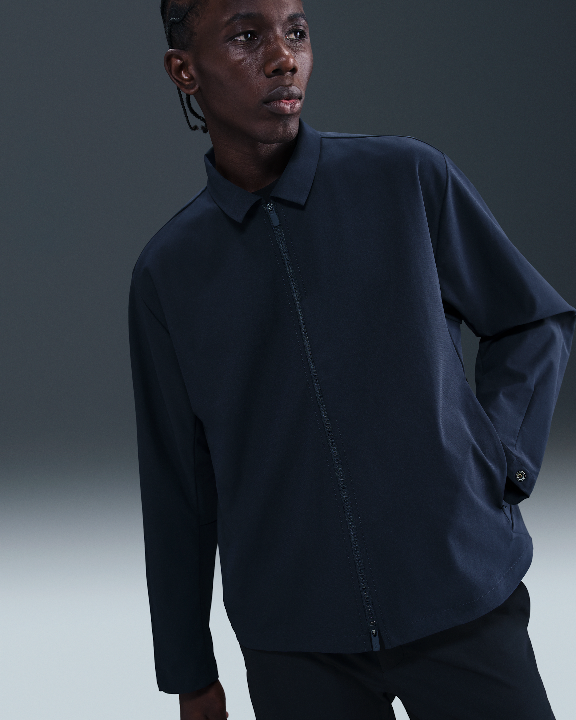 Nike 24.7 PerfectStretch Dri-FIT UV-jakke til herre - Obsidian/Dark Obsidian