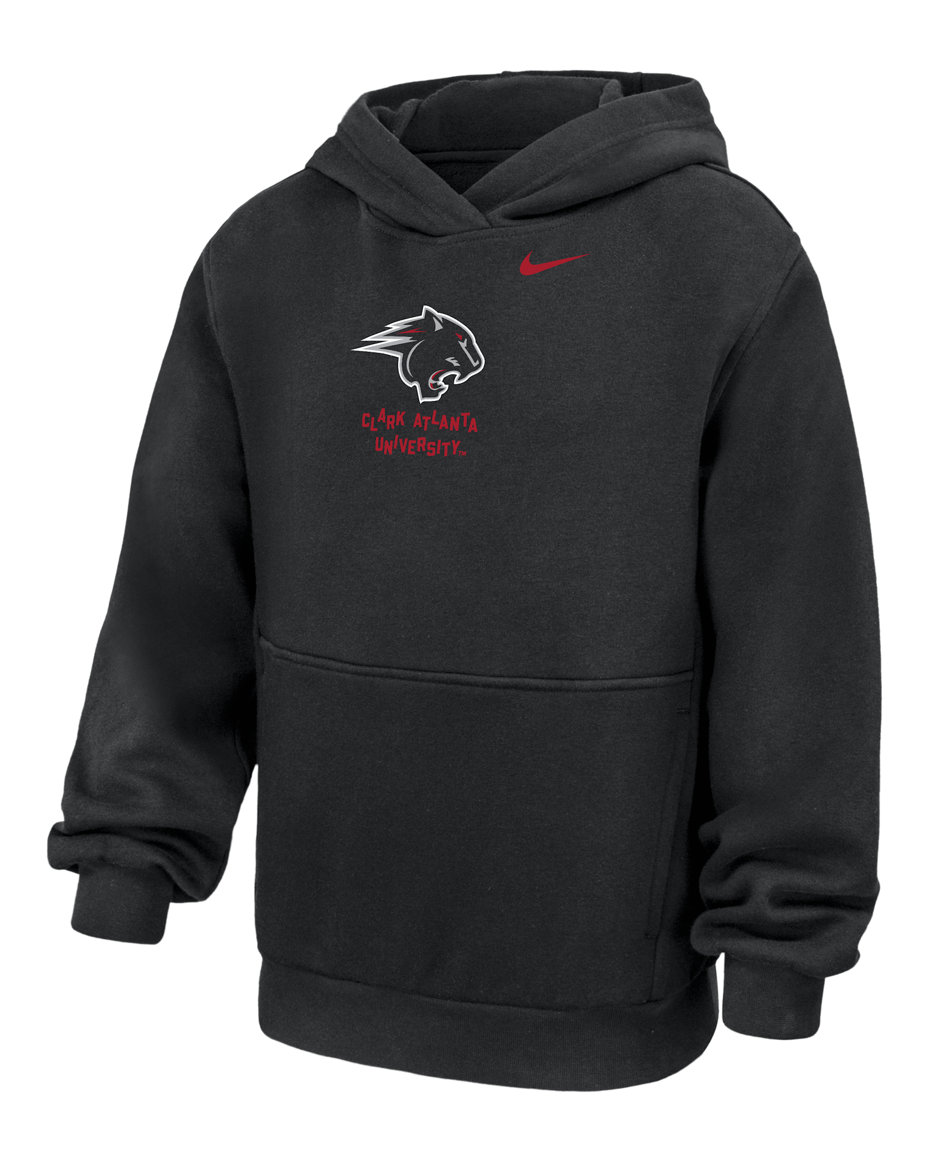 Sudadera con gorro universitaria Nike para niños talla grande Clark Atlanta University Club Fleece - Negro