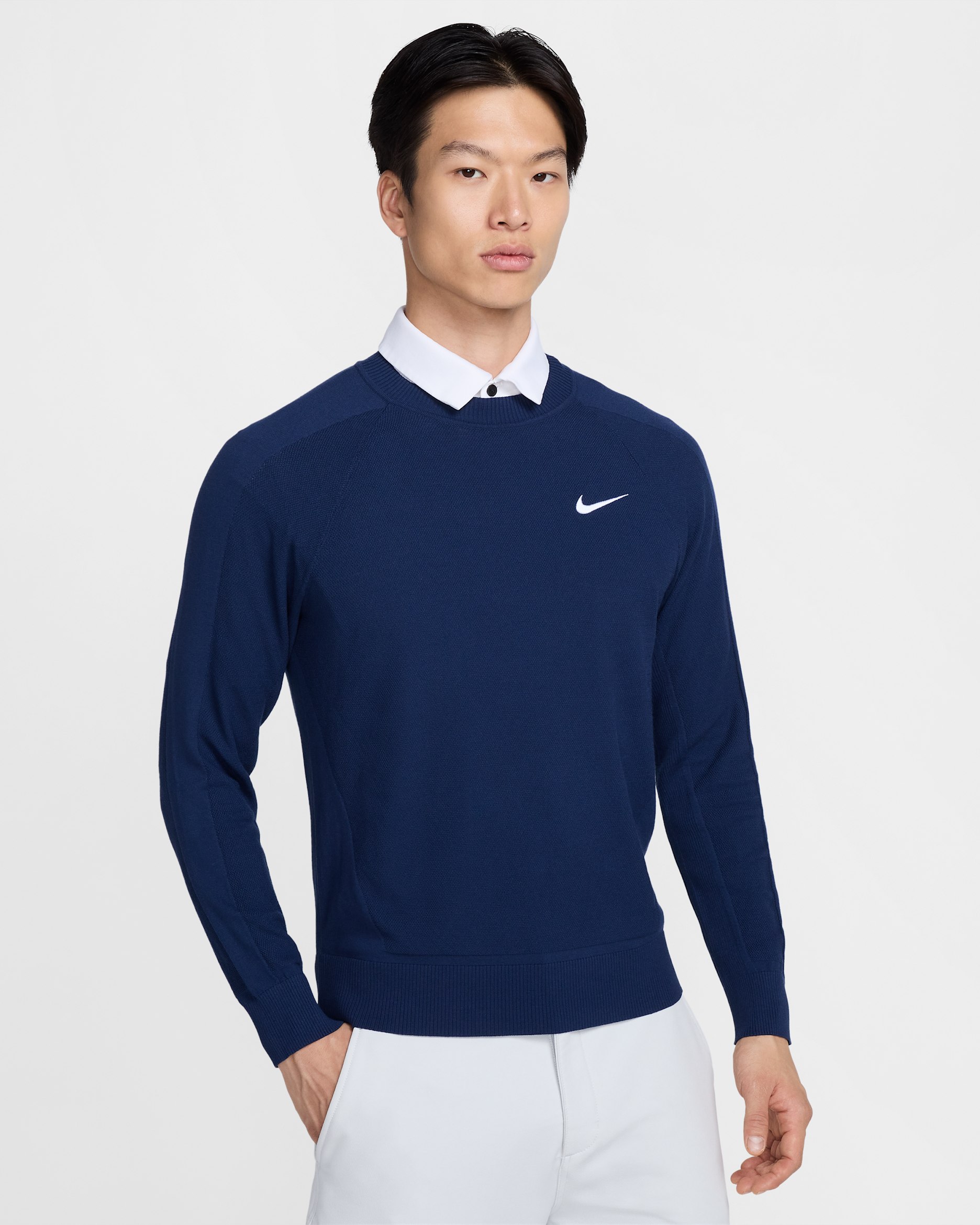 나이키 투어 남성 골프 스웨터 - 미드나이트 네이비/화이트