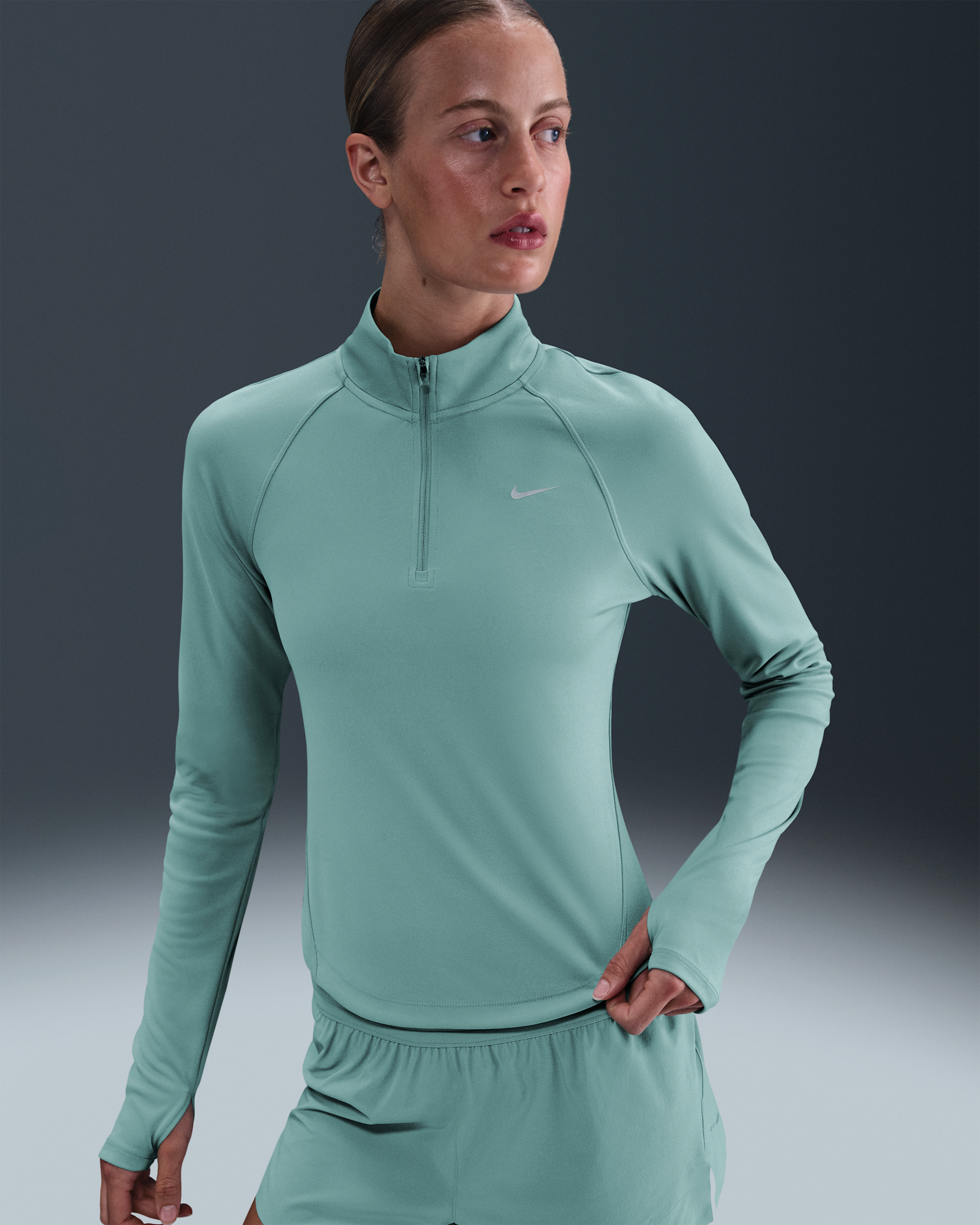 Nike Tempo Dri-FIT Lauf-Tanktop mit Viertelreißverschluss (Damen) - Cannon