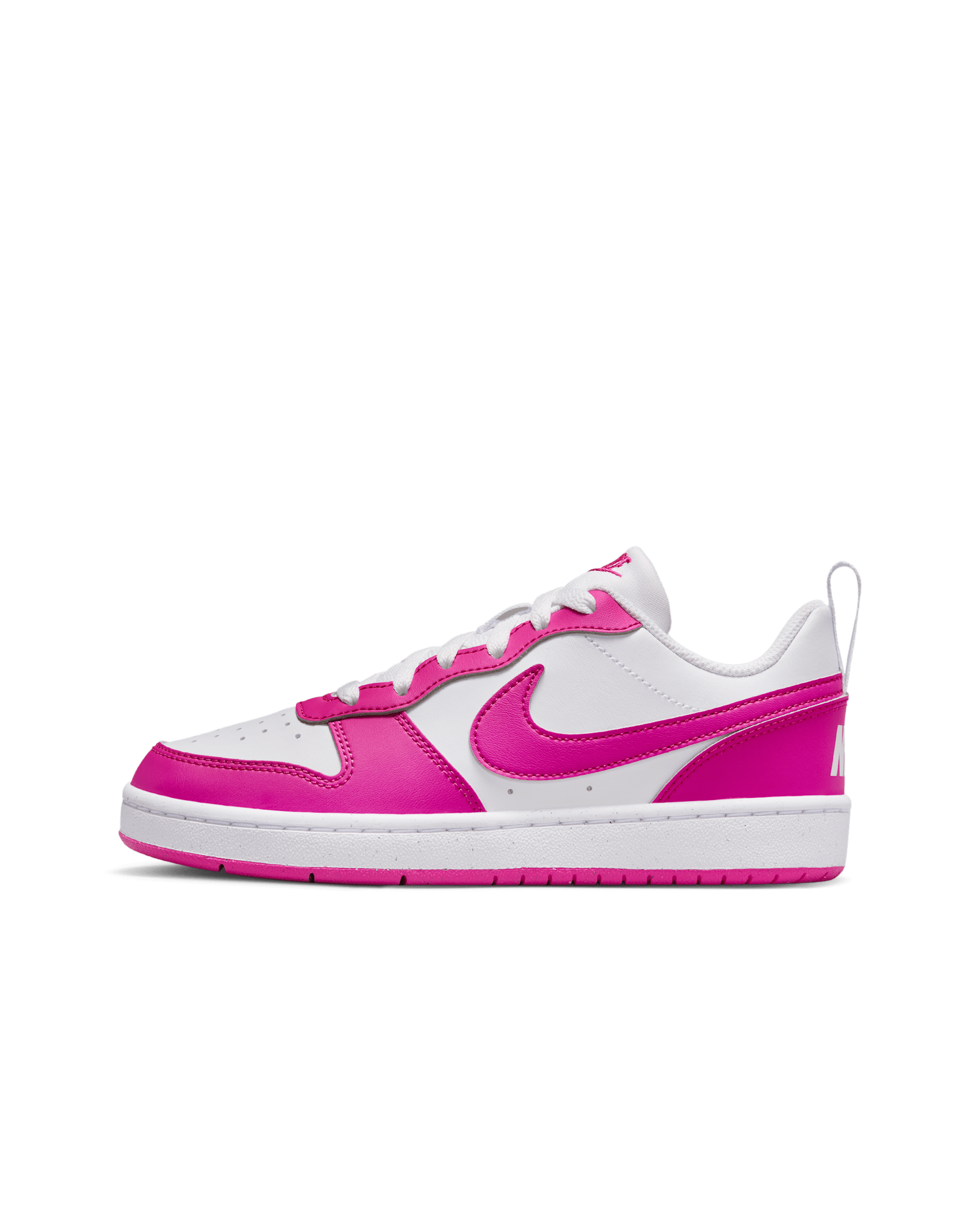 Tenis para niños grandes Nike Court Borough Low Recraft - Blanco/Fucsia láser