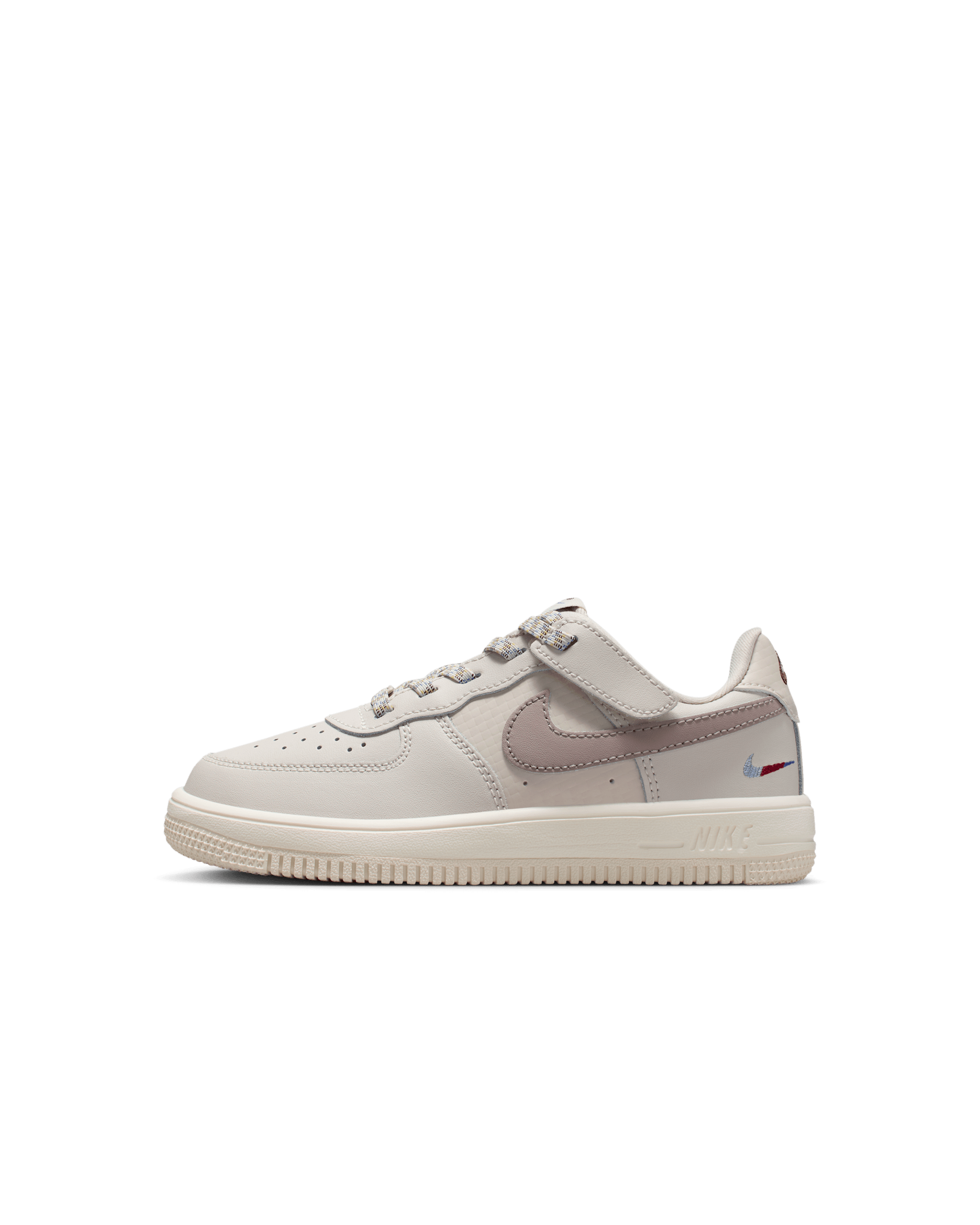 Nike Force 1 低筒鞋 LV8 EasyOn 小童鞋款 - Light Orewood Brown/Burgundy Crush/Comet Blue/Malt