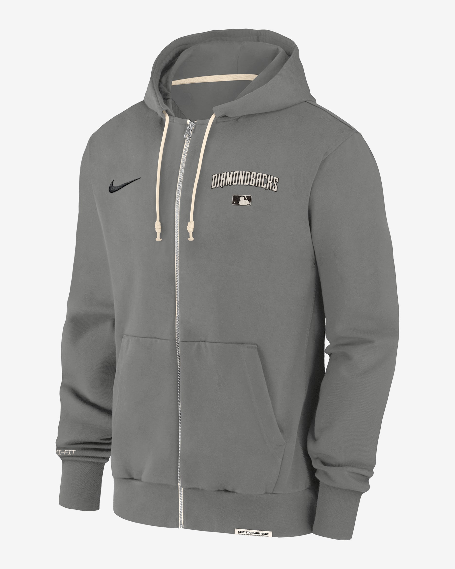 Arizona Diamondbacks Authentic Collection Travel Men's Nike Dri-FIT MLB Full-Zip Hoodie - Dark Steel Grey