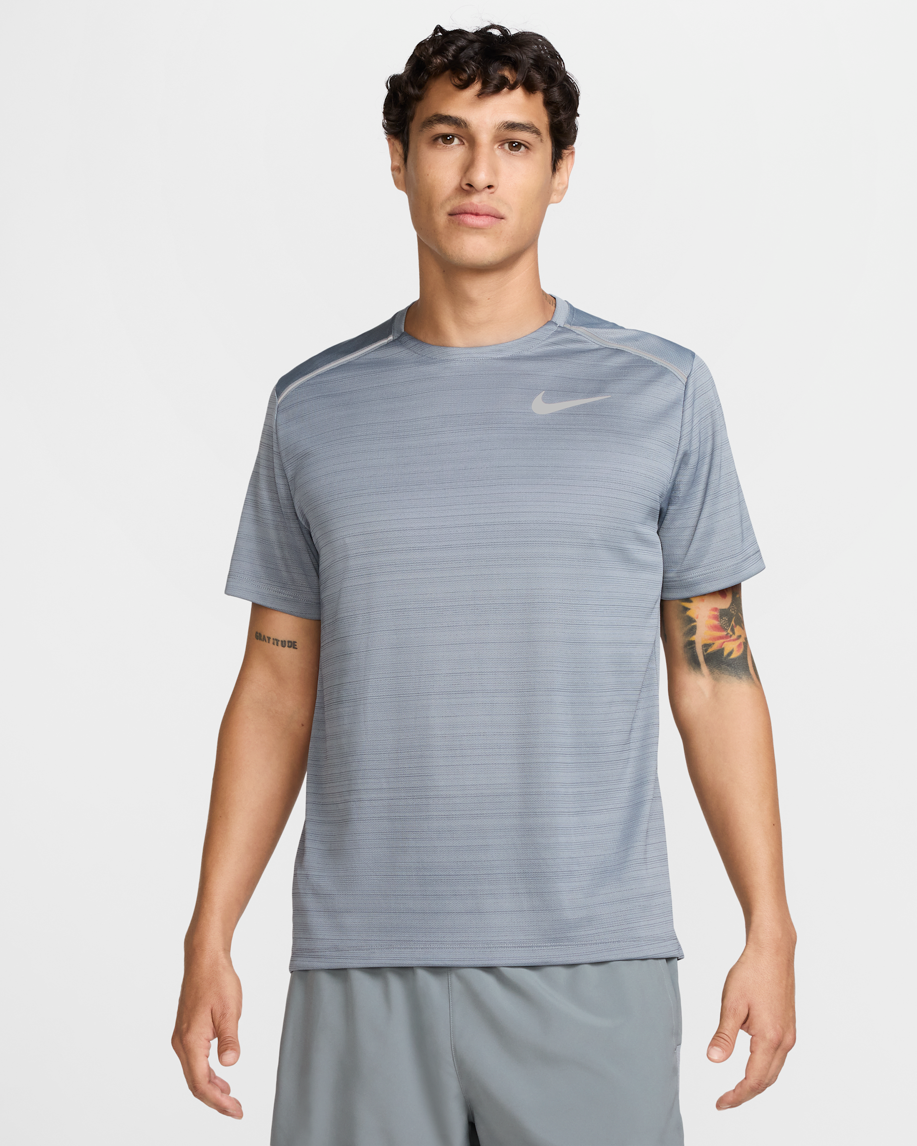 Nike Miler Men's Short-Sleeve Running Top - Cool Grey