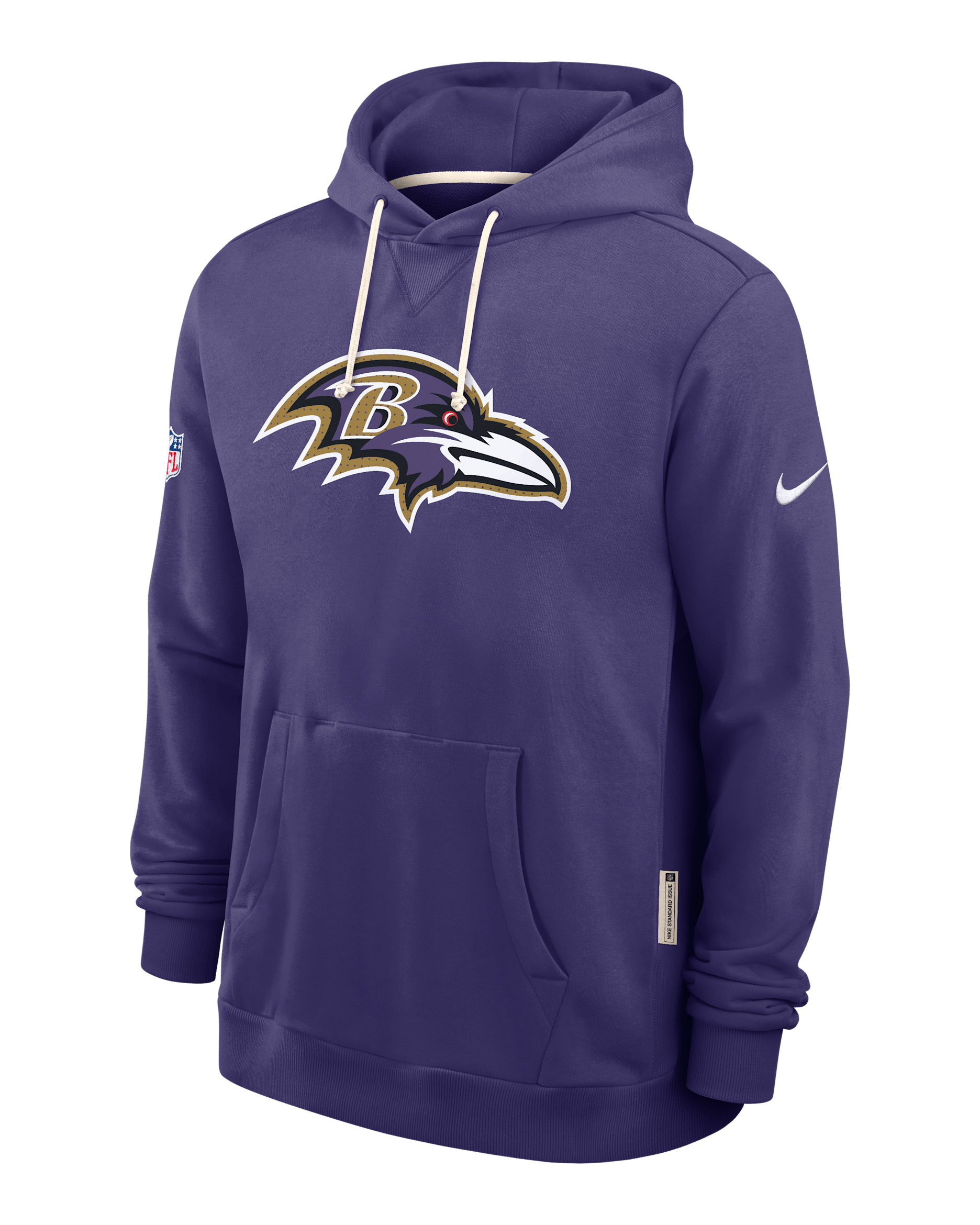 Baltimore Ravens Initial Home Sideline Men's Nike Dri-FIT NFL Pullover Hoodie - Purple