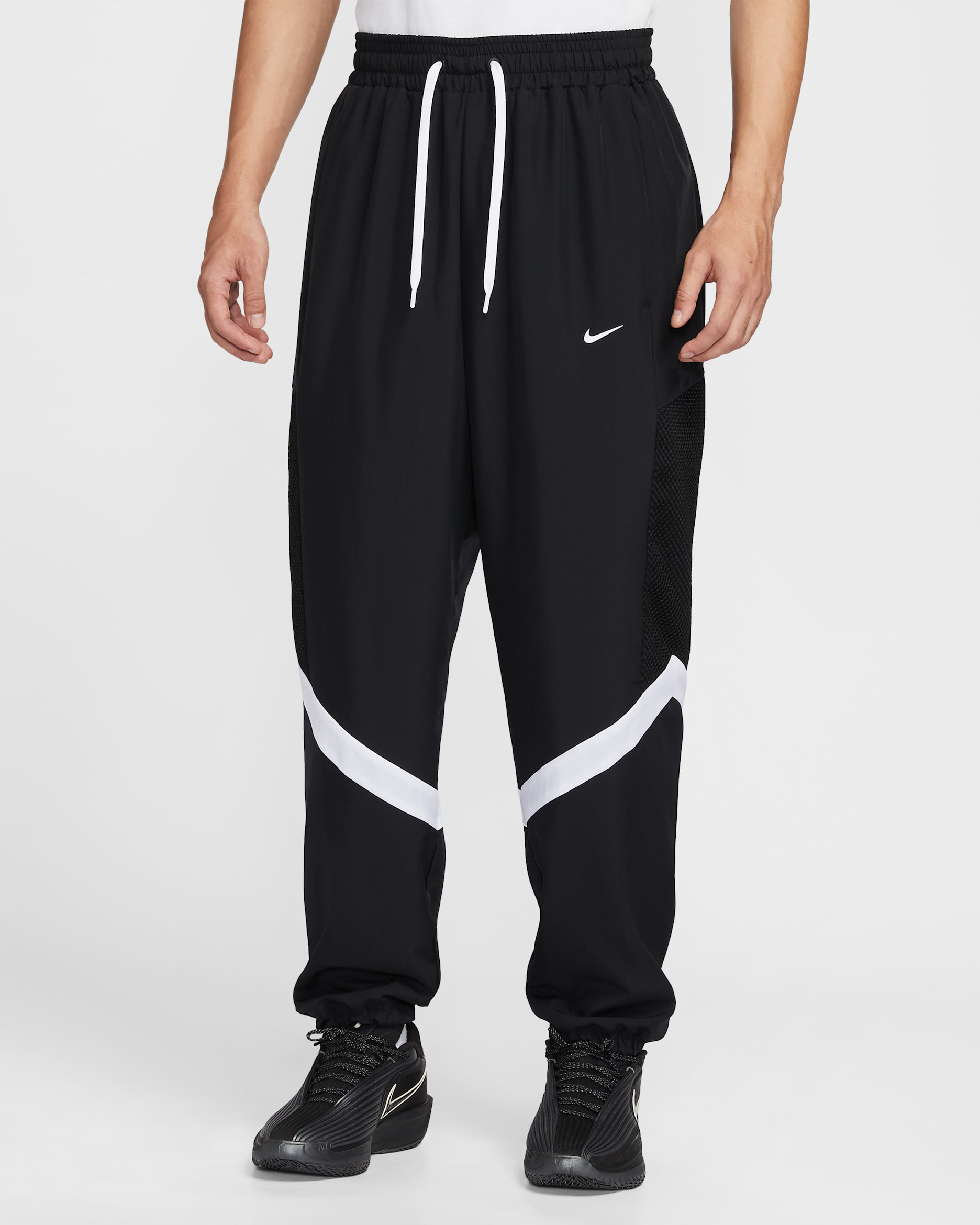 Nike Icon Men's Woven Basketball Pants - Black/Black/White/White