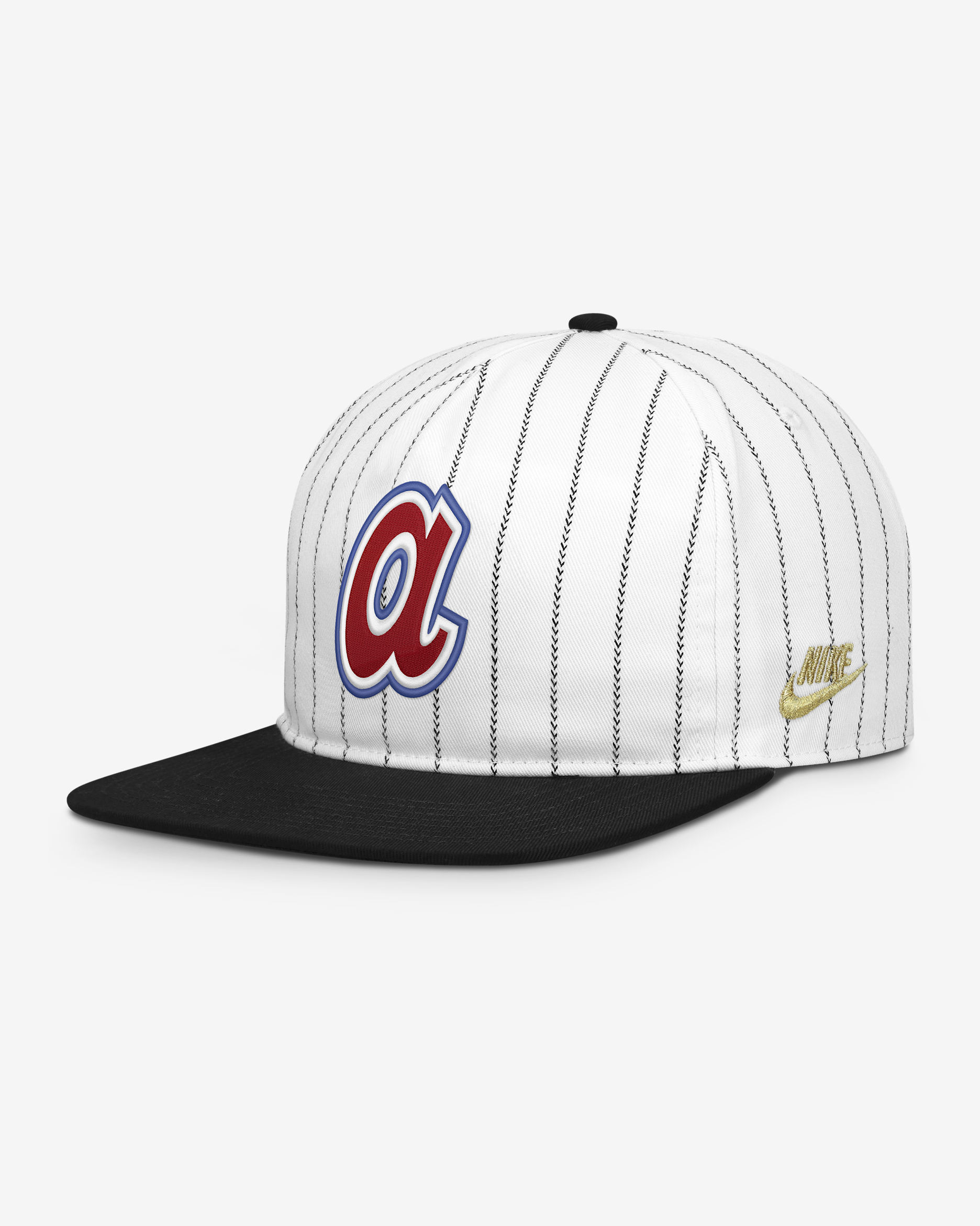 Gorra Nike de la MLB ajustable para hombre Atlanta Braves Pro - Blanco