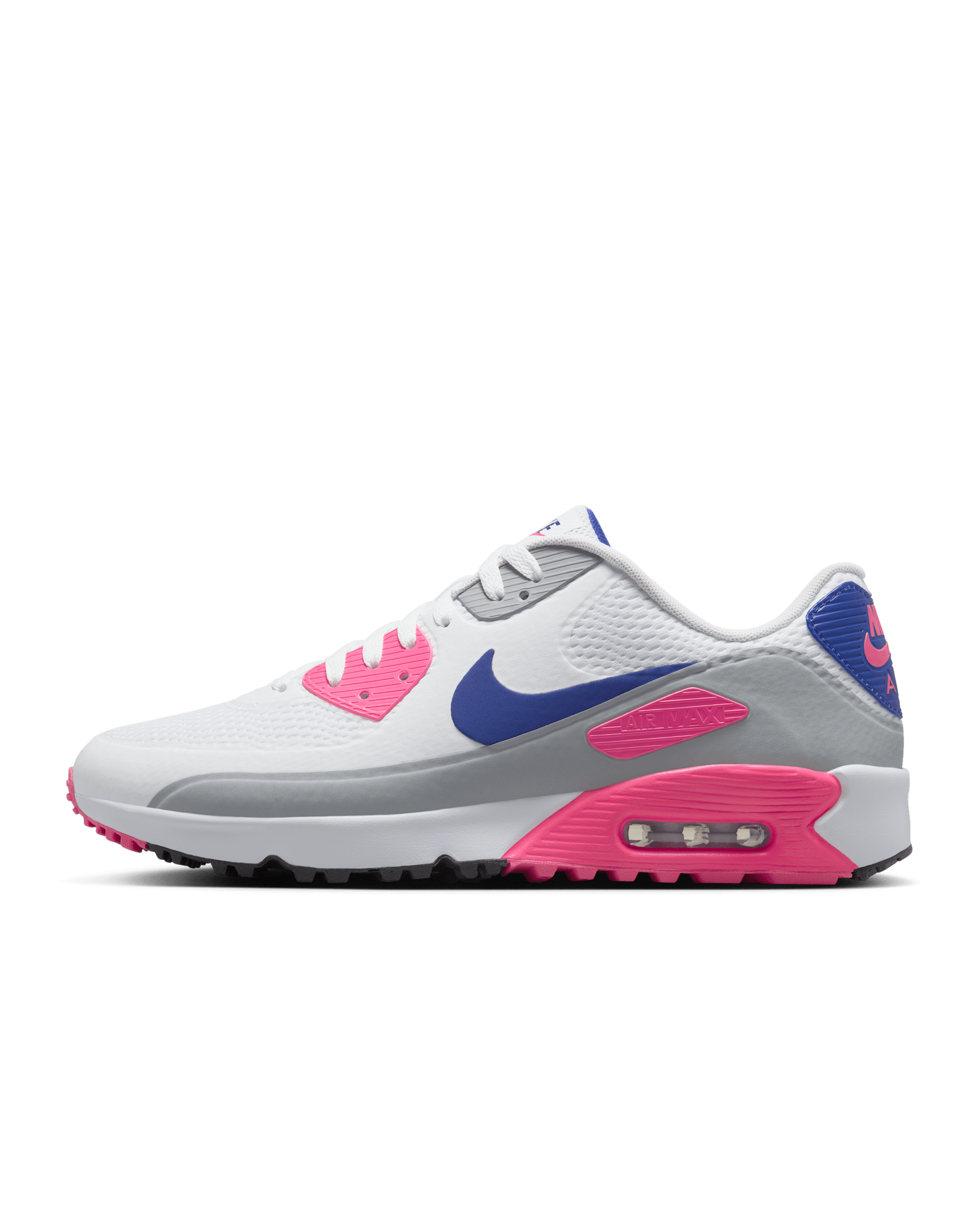 Nike Air Max 90 G Golf Shoes - White/Laser Pink/Concord