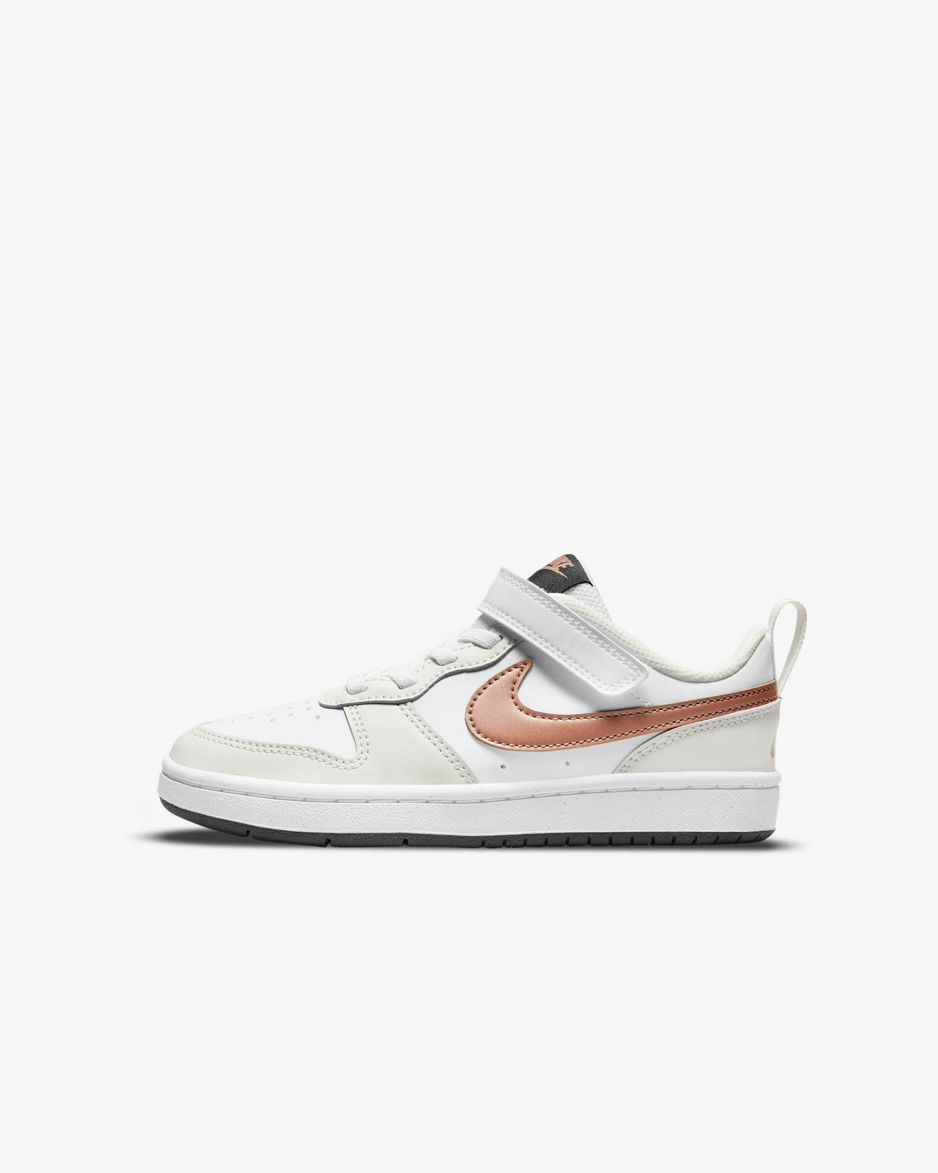 Nike Court Borough Low 2 Little Kids' Shoes - White/Summit White/Dark Smoke Grey/Metallic Red Bronze