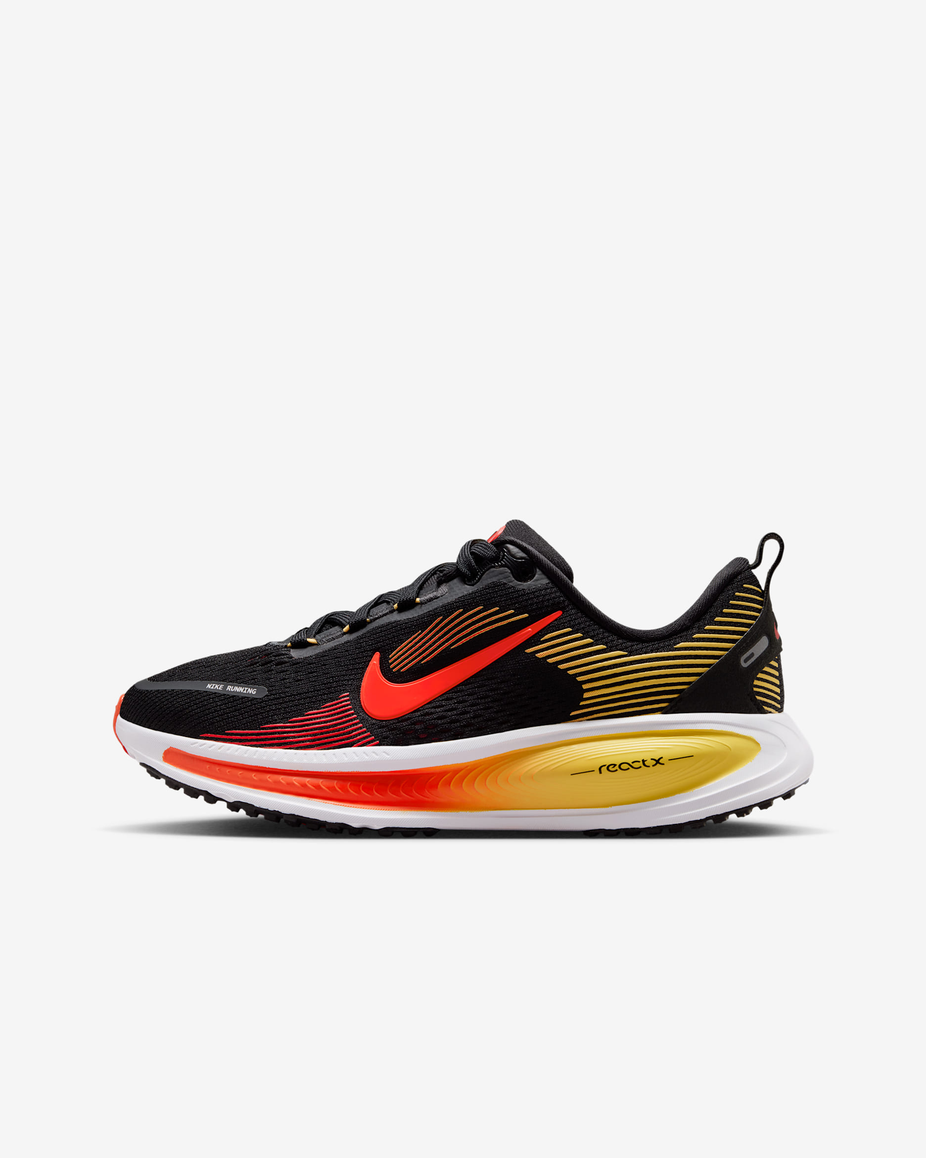 Nike Vomero 18 Big Kids' Road Running Shoes - Black/Light Crimson/Topaz Gold/Bright Crimson