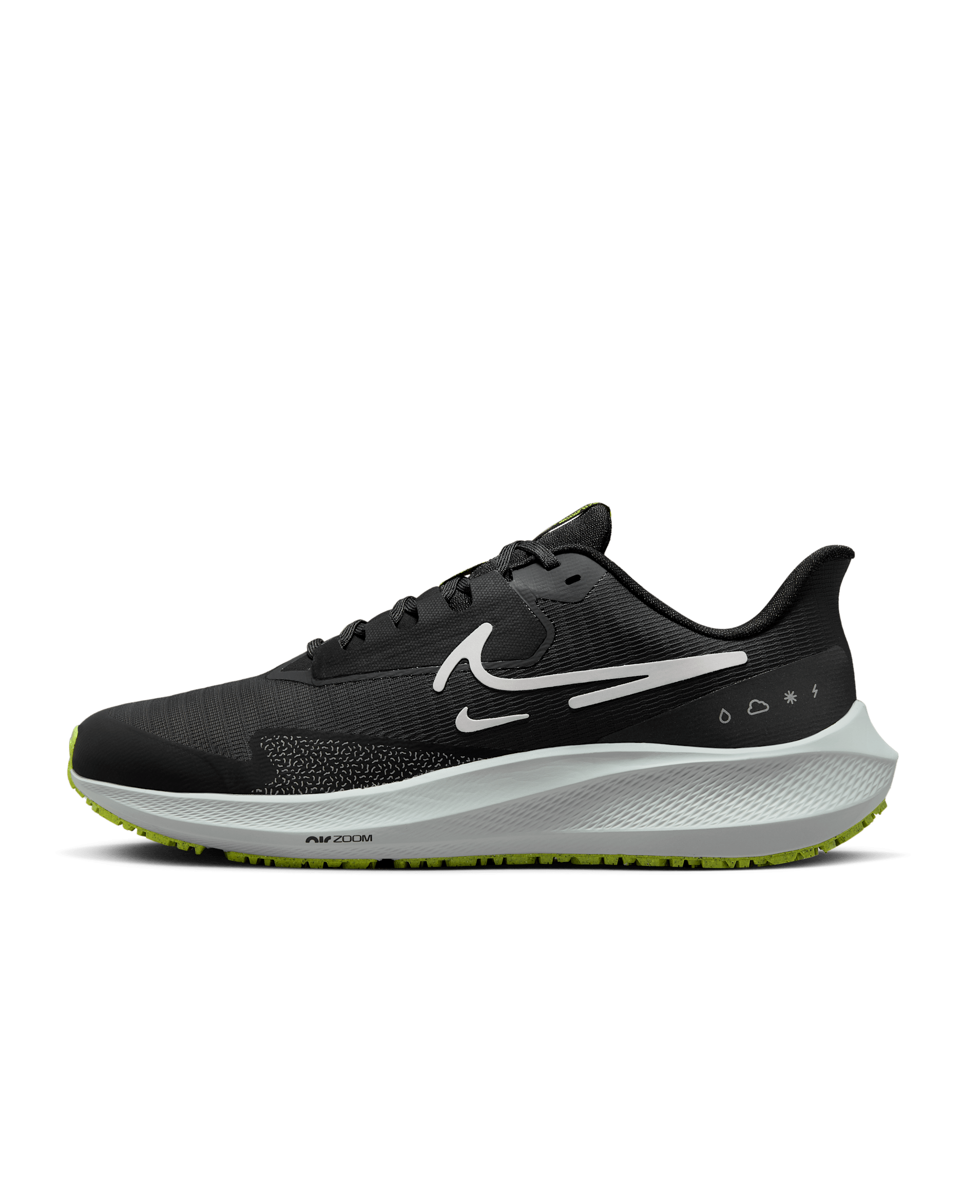 Nike Pegasus 39 Shield Men's Weatherised Road Running Shoes - Black/Dark Smoke Grey/Volt/White
