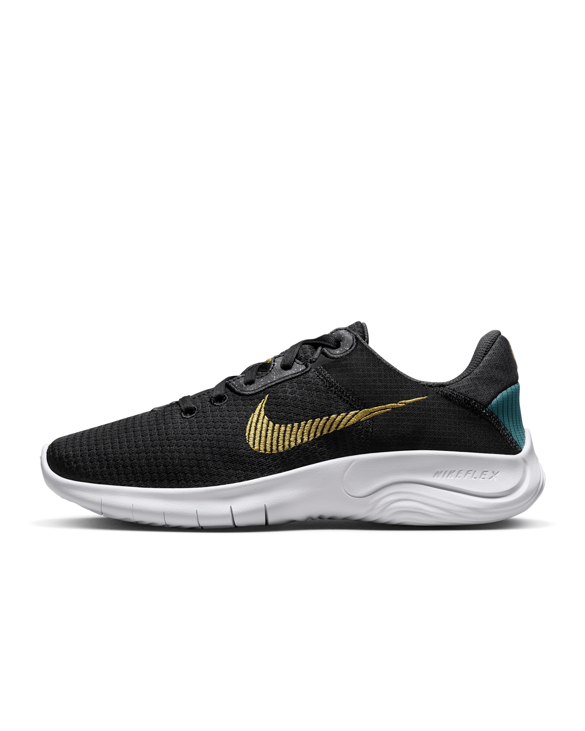 Nike Experience Run 11 Women's Road Running Shoes - Black/Dark Smoke Grey/Noise Aqua/Wheat Gold