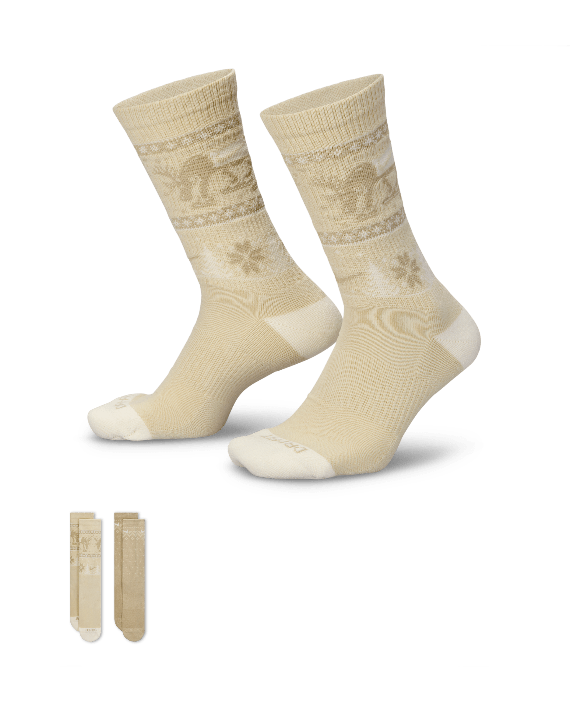 Nike Everyday Plus Cushioned Winter Wonderland Crew Socks (2 Pairs) - Multi-Color