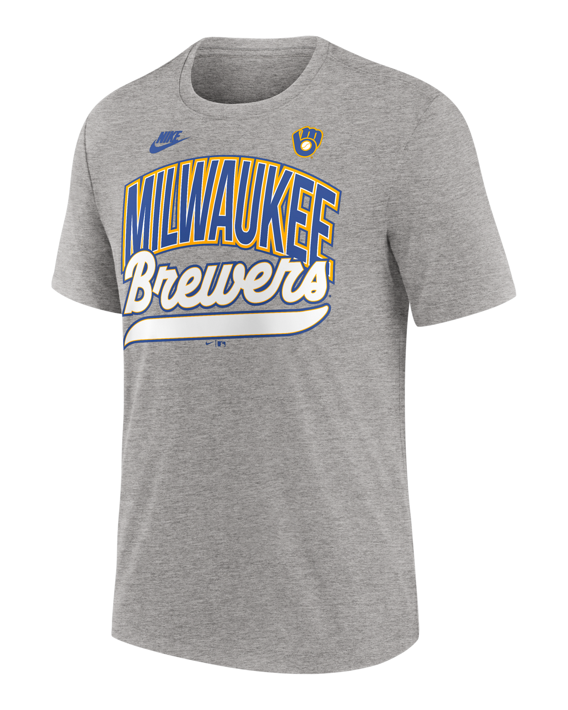 Milwaukee Brewers Cooperstown Retro Men's Nike MLB T-Shirt - Grey Heather
