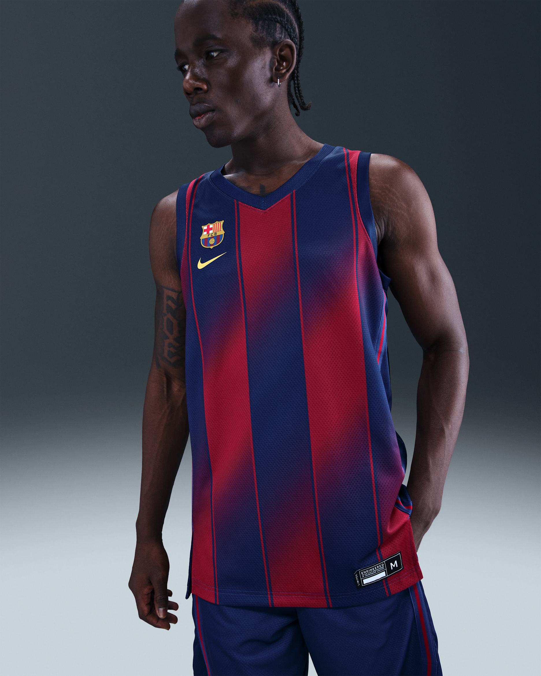 FCB-replica home-trøje til mænd - Deep Royal Blue/Noble Red