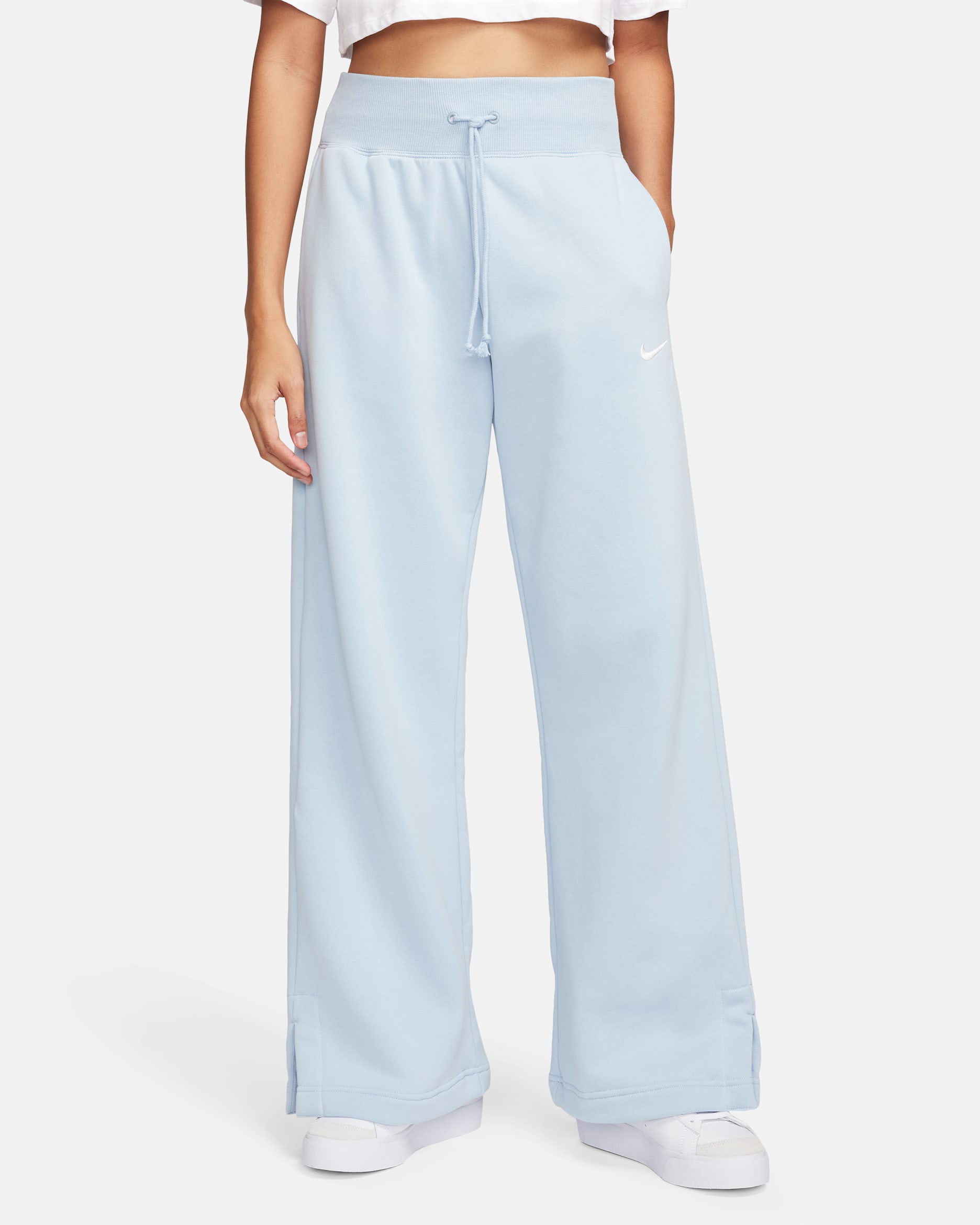 Nike Sportswear Phoenix Fleece Women's High-Waisted Wide-Leg Sweatpants - Light Armory Blue/Sail