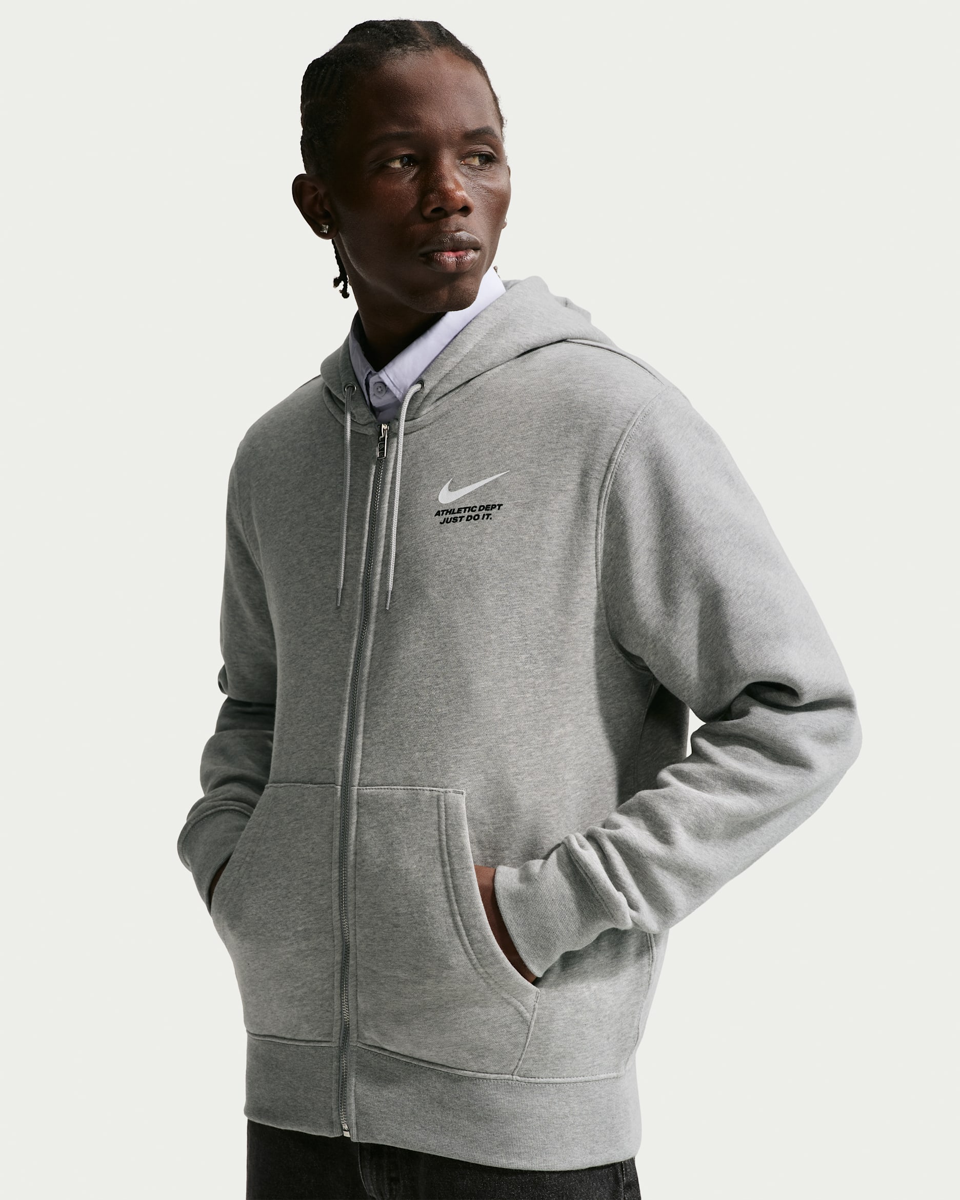 ナイキ スポーツウェア クラブ メンズ フルジップ フリース パーカー - ダークグレーヘザー