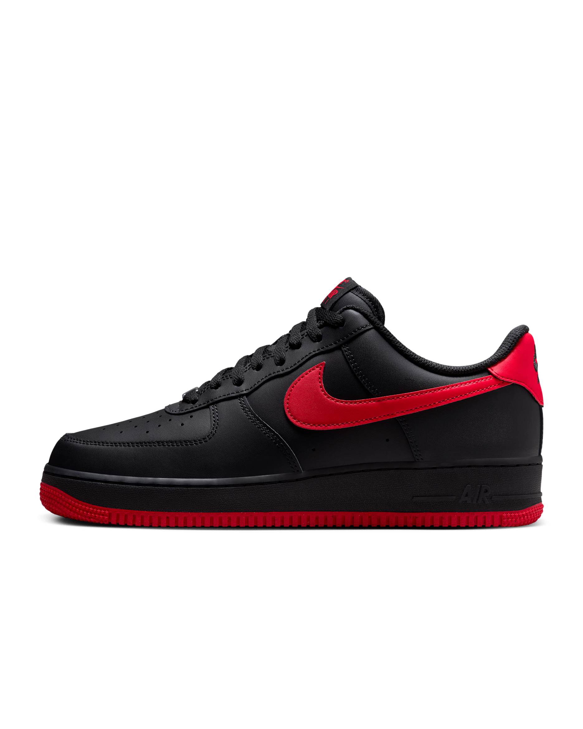 Tenis para hombre Nike Air Force 1 '07 - Negro/Negro/Rojo universitario