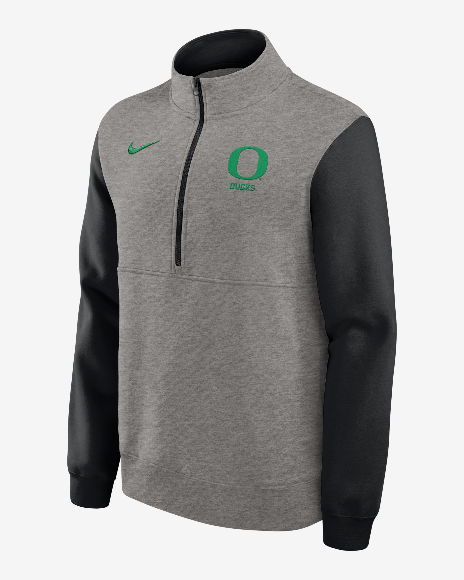 Oregon Club Men's Nike College 1/2-Zip Crew - Grey Heather