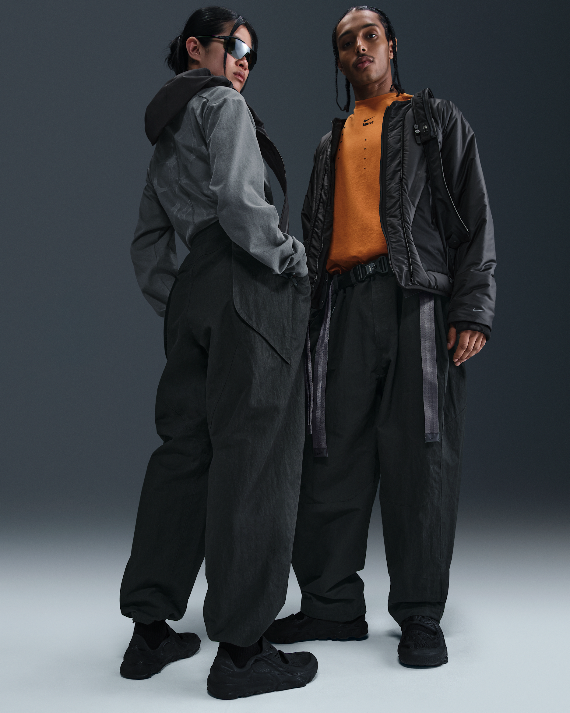 Nike ISPA 綁帶長褲 - 黑色/黑色