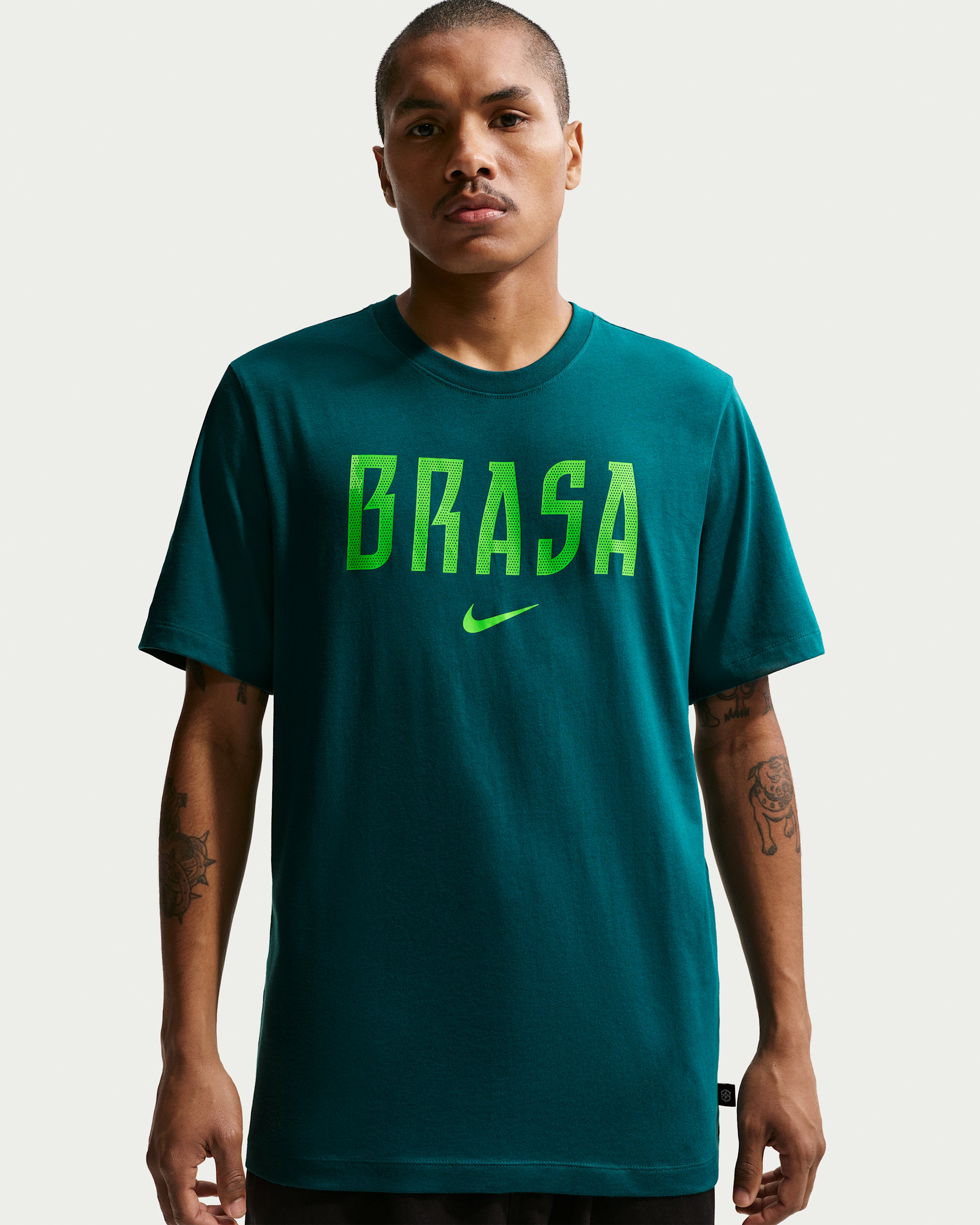 Playera de fútbol Nike para hombre Brazil - Azul verdoso geoda
