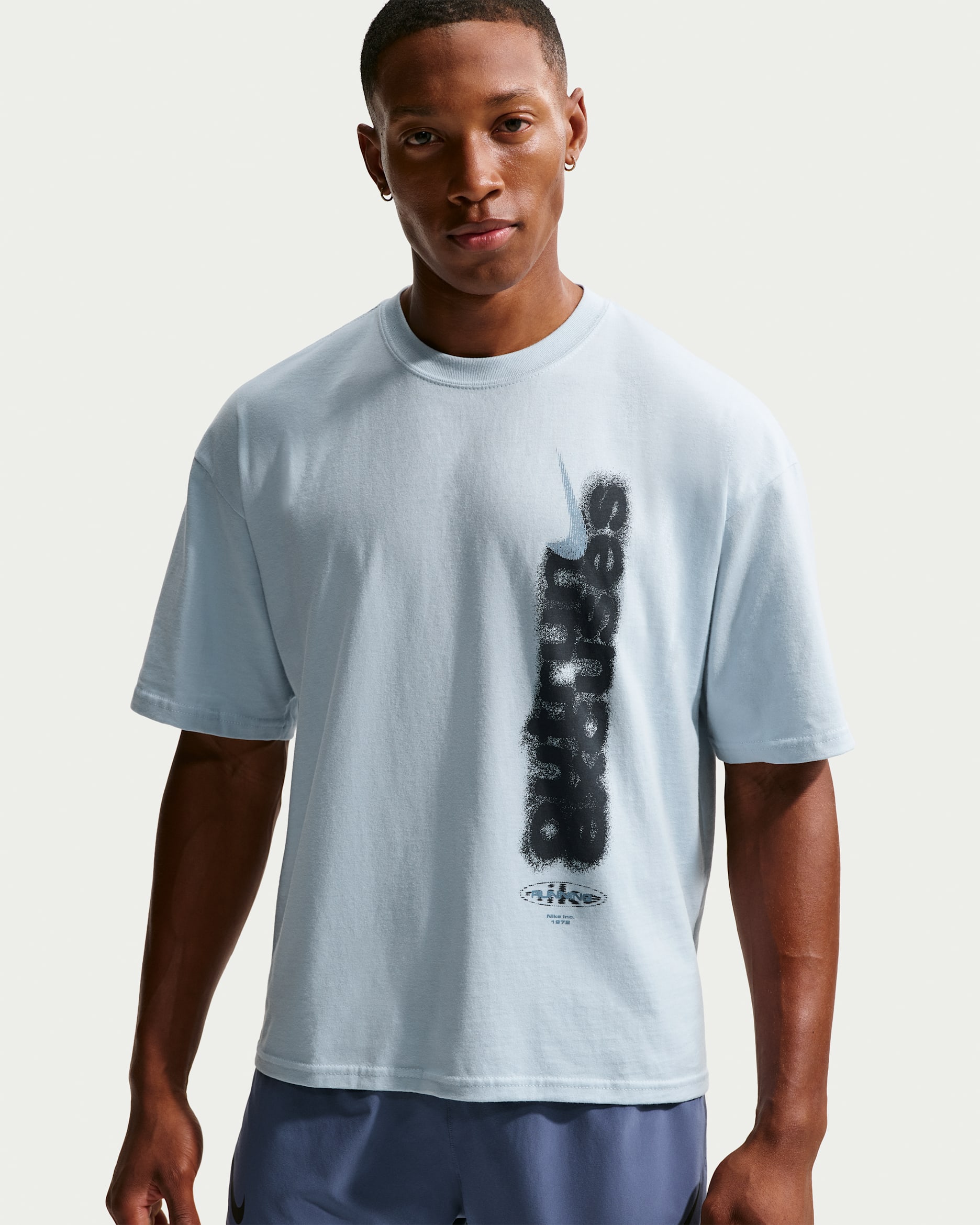 Nike Men's Short-Sleeve Running T-Shirt - Light Armory Blue/Thunder Blue