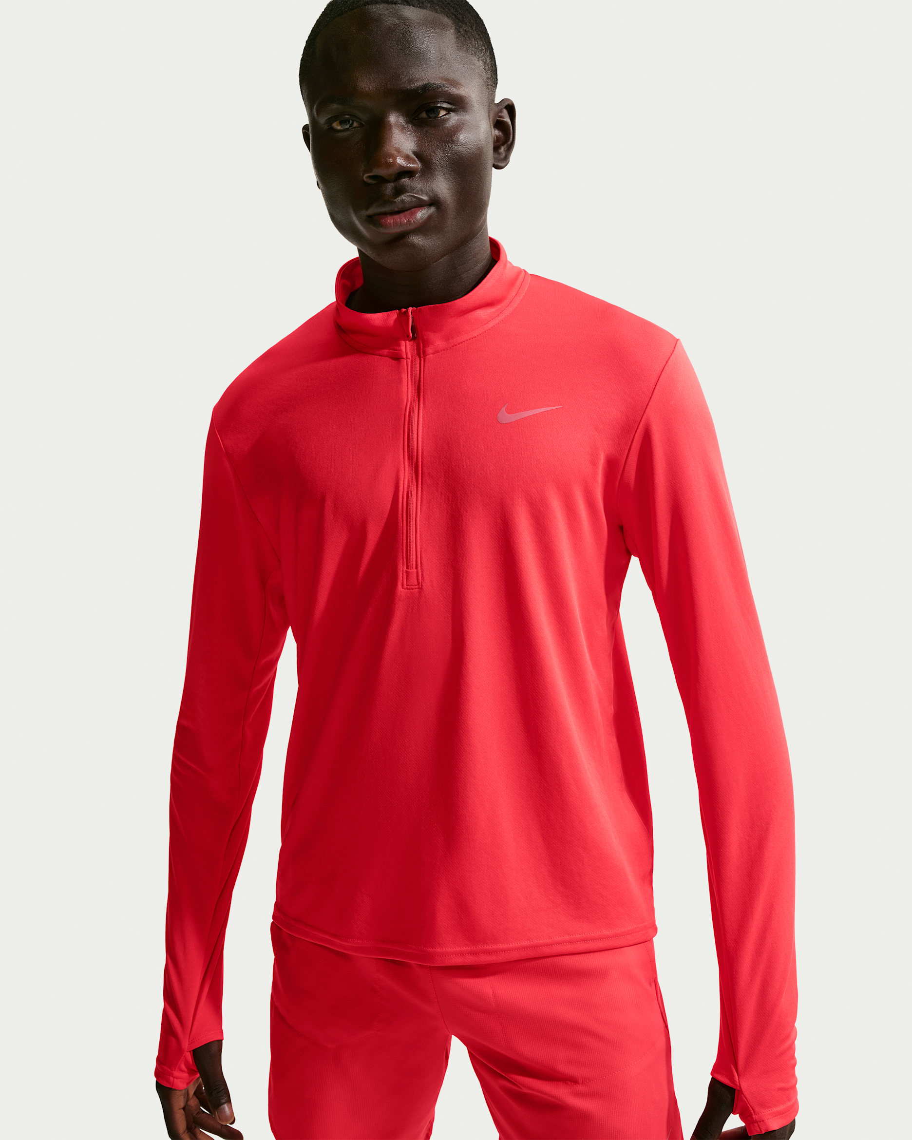 Nike Pacer Dri-FIT hardlooptop met halflange rits voor heren - Light Crimson