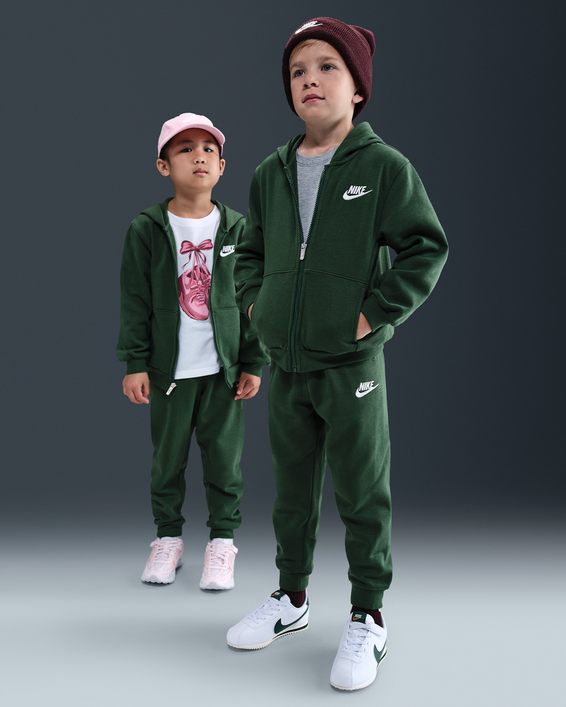 Nike Full-Zip Club Set Little Kids 2-Piece Hoodie Set - Fir