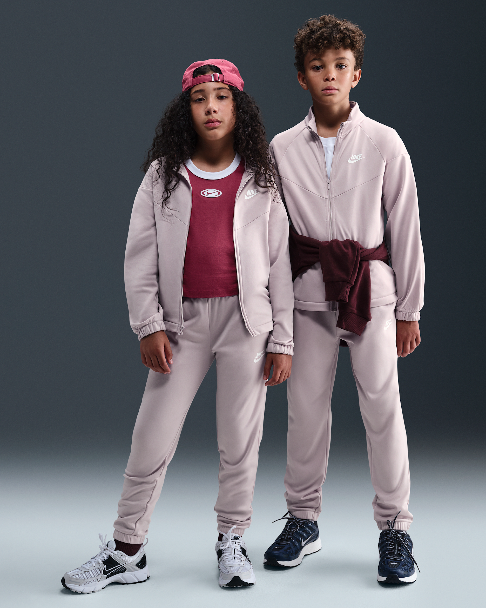 Nike Sportswear Big Kids' Dri-FIT Tracksuit - Platinum Violet/Platinum Violet/White