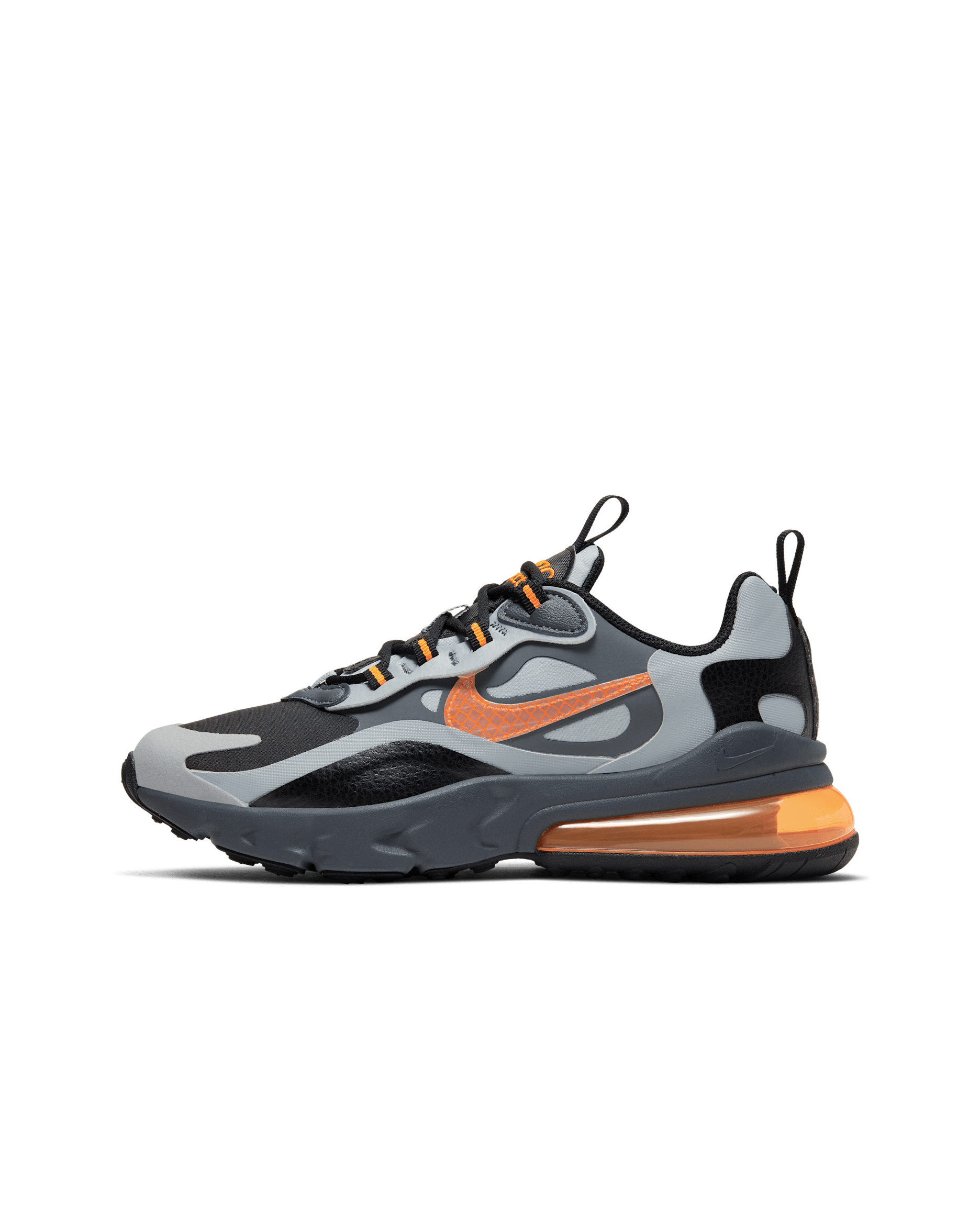Nike Air Max 270 React vintersko til store barn - Svart/Wolf Grey/Dark Grey/Total Orange