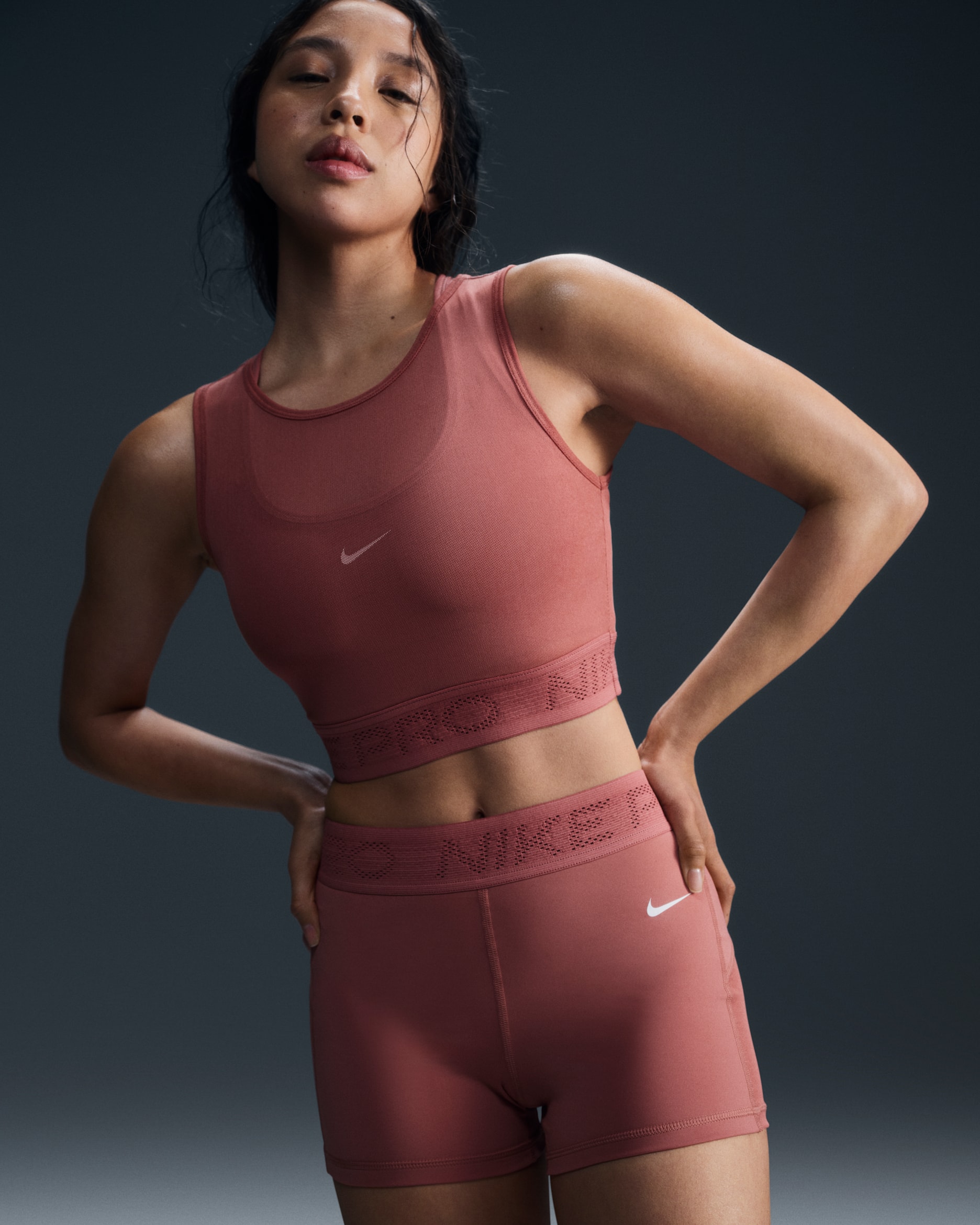 Nike Pro Women's Mid-Rise 3" Mesh-Paneled Shorts