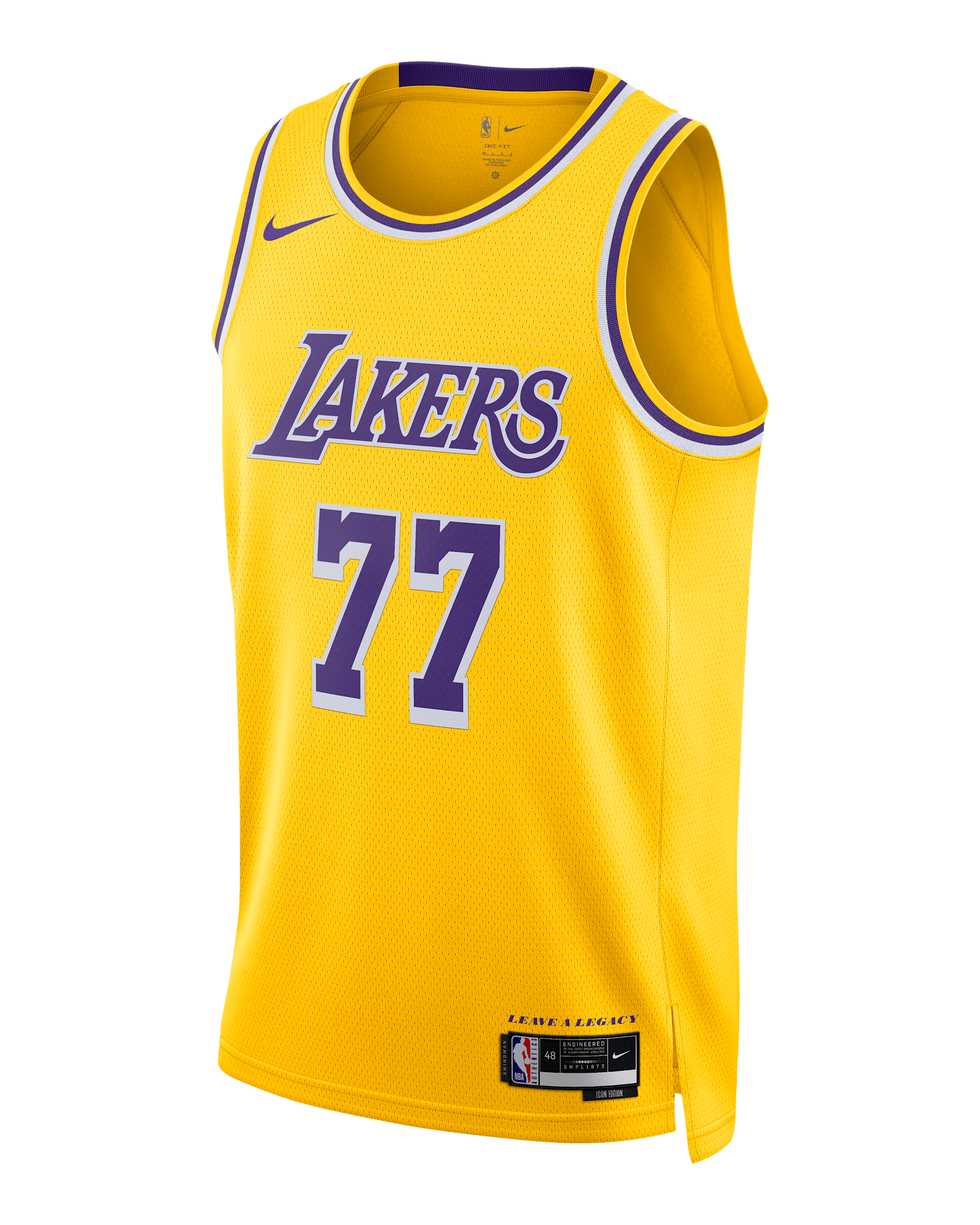 เสื้อแข่งผู้ชาย Nike Dri-FIT NBA Swingman Los Angeles Lakers Icon Edition - Amarillo