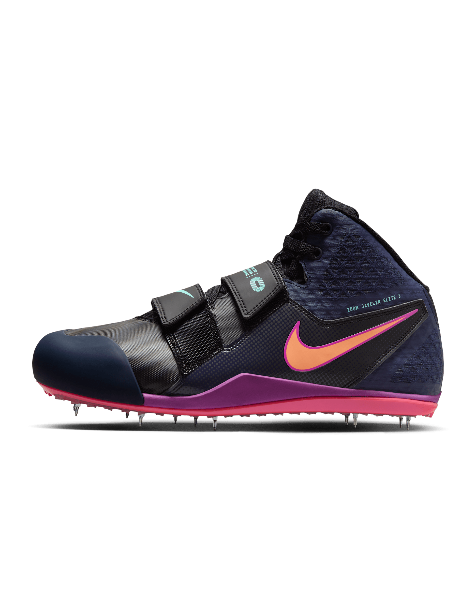 Tenis de atletismo para lanzamiento Nike Zoom Javelin Elite 3 - Negro/Obsidiana/Carmesí brillante/Naranja pulso