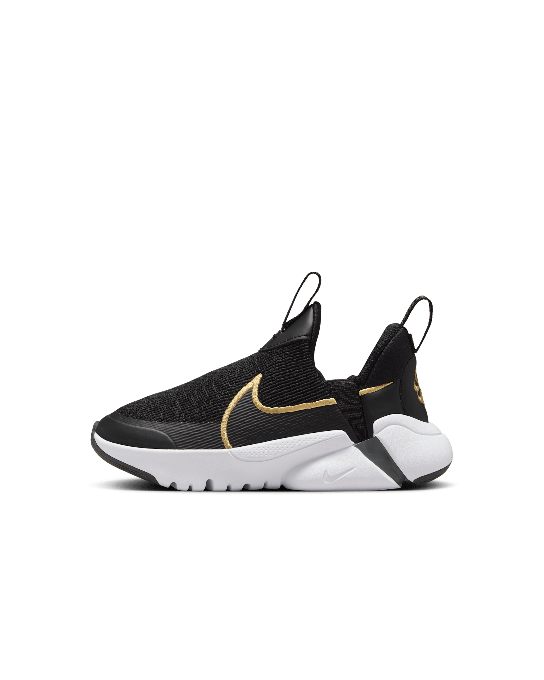 나이키 플렉스 플러스 2 리틀키즈 신발 - 블랙/다크 스모크 그레이/화이트/메탈릭 골드