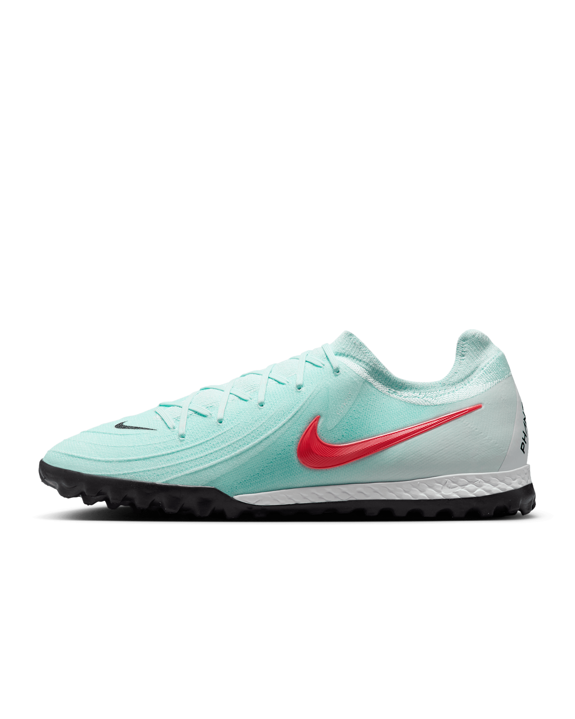 Tacos de fútbol para pasto sintético (turf) de corte low Nike Phantom GX 2 Pro - Menta/Sombrío apagado/Rojo atómico