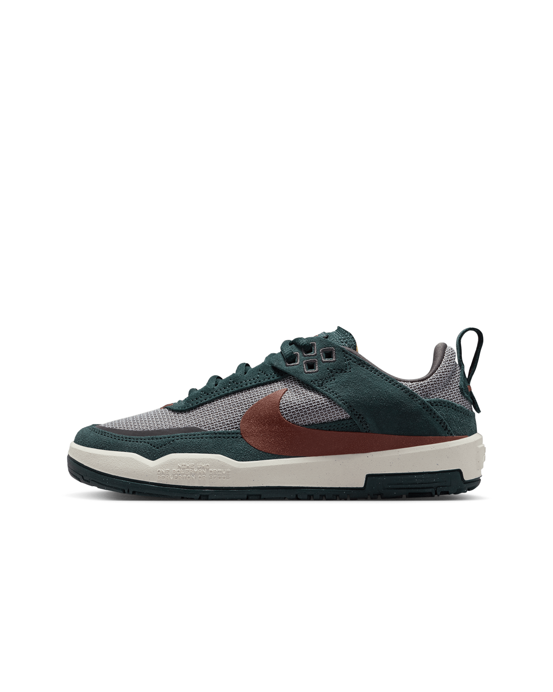 Nike SB Day One Big Kids' Skate Shoes - Seaweed/Medium Ash/Sail/Red Sepia