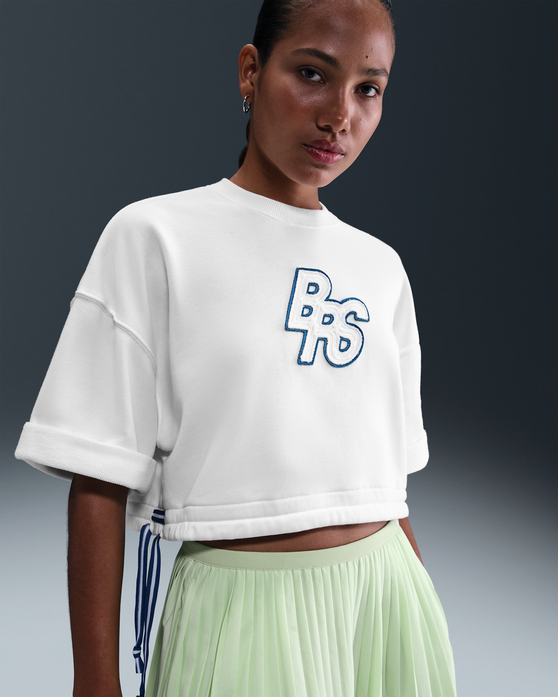 Nike Sportswear Phoenix Fleece Women's Short-Sleeve Cropped French Terry Top - Sail