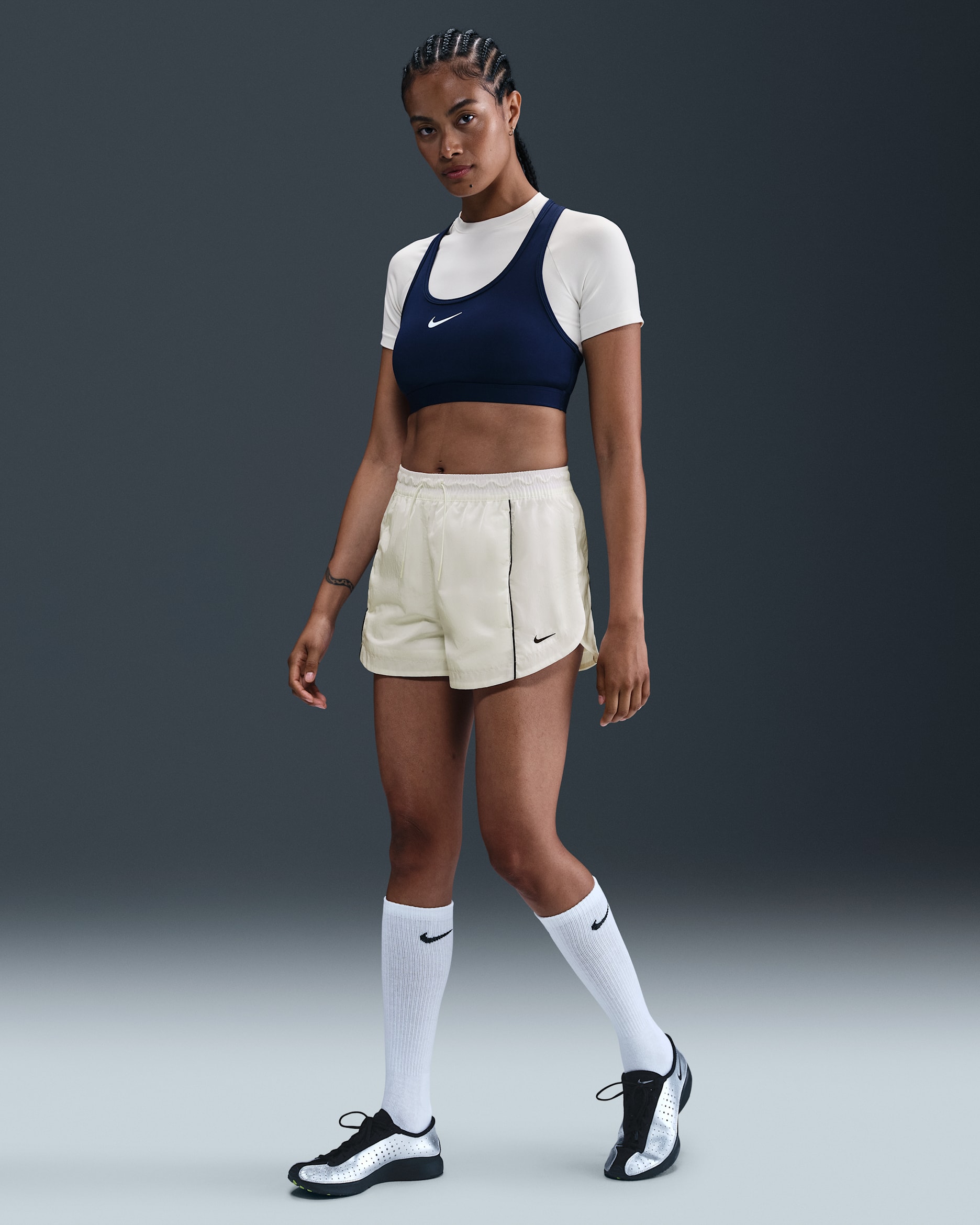 Nike Windrunner Women's Mid-Rise 5cm (approx.) Woven Shorts - Sail/Midnight Navy/Midnight Navy