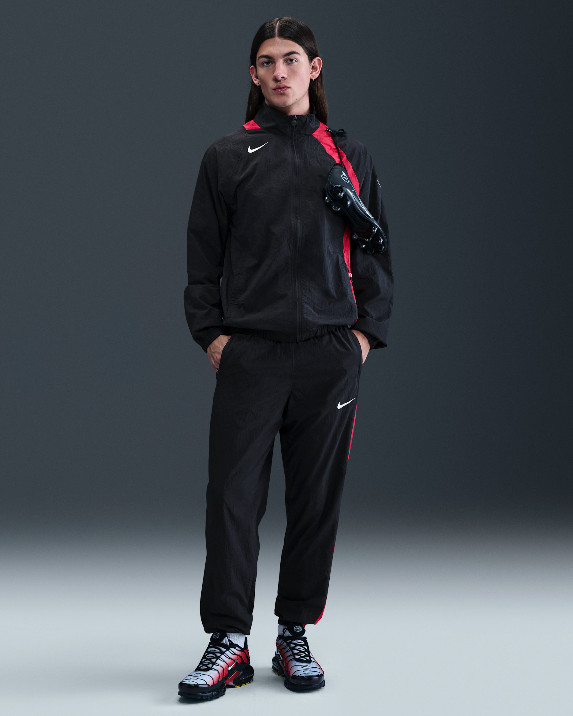 Nike Total 90 Men's Repel Football Tracksuit Bottoms - Black/Gym Red/Sail