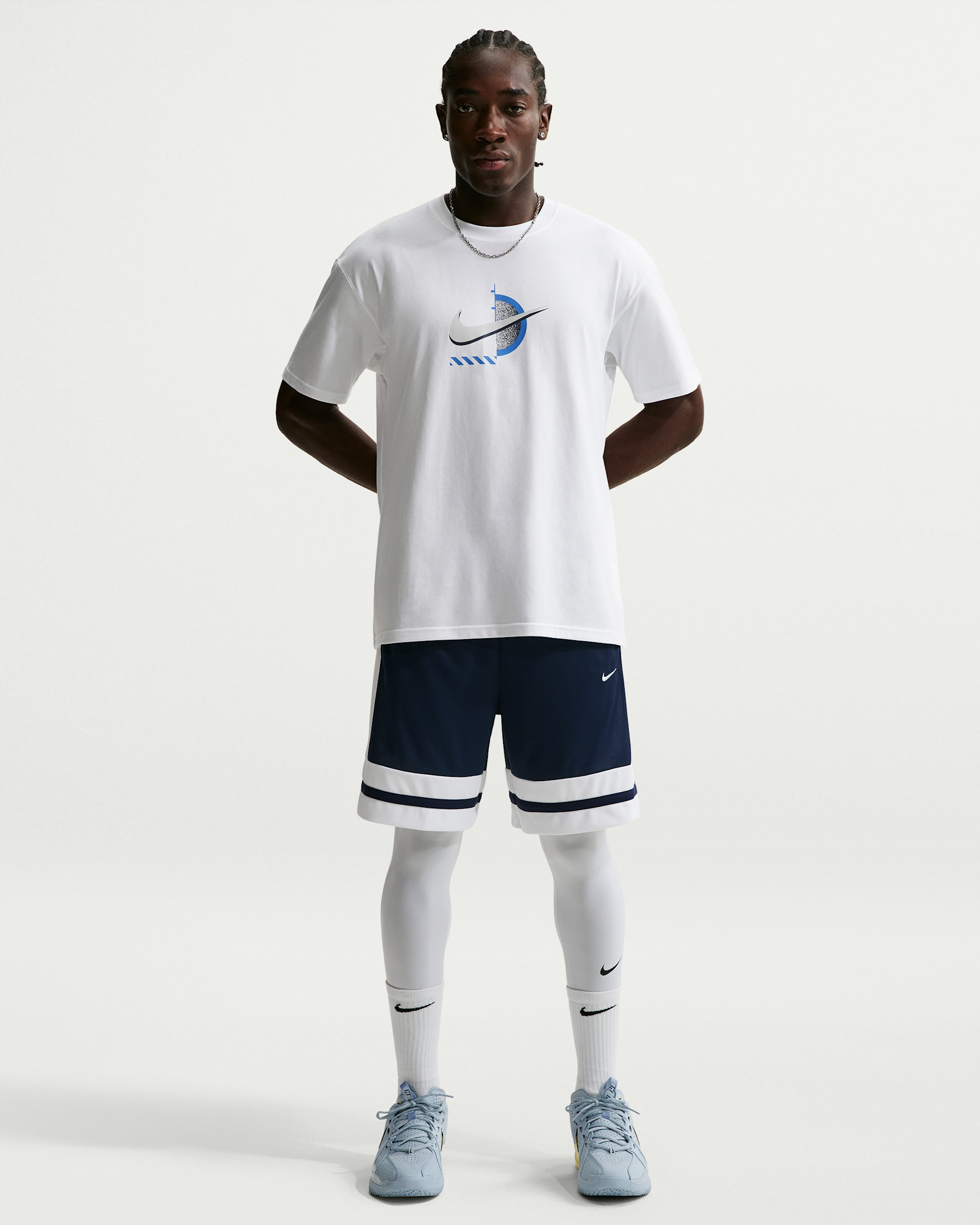 Nike Men's Dri-FIT 8" Basketball Shorts - Midnight Navy/White/Midnight Navy/White