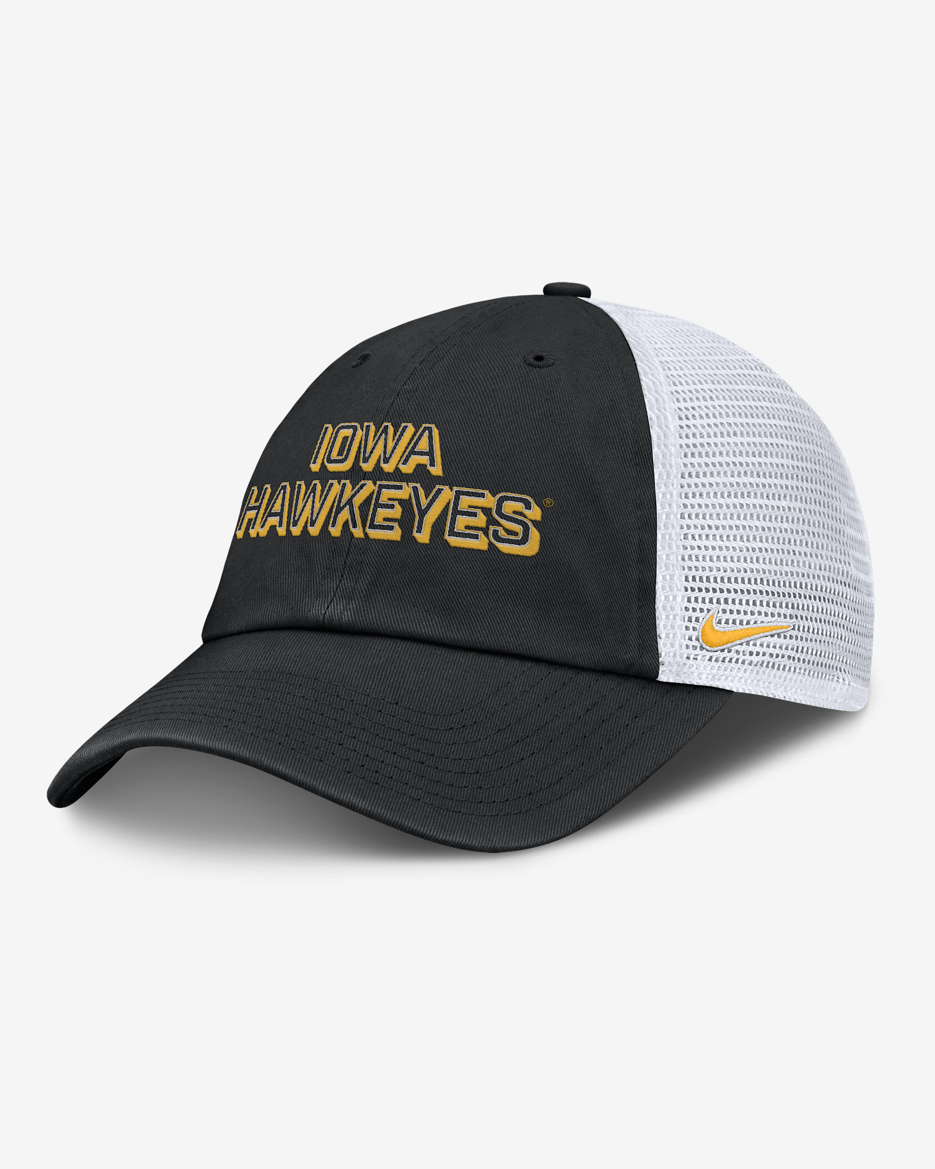 Iowa On-Field Club Gameday Men's Nike College Trucker Adjustable Hat - Black