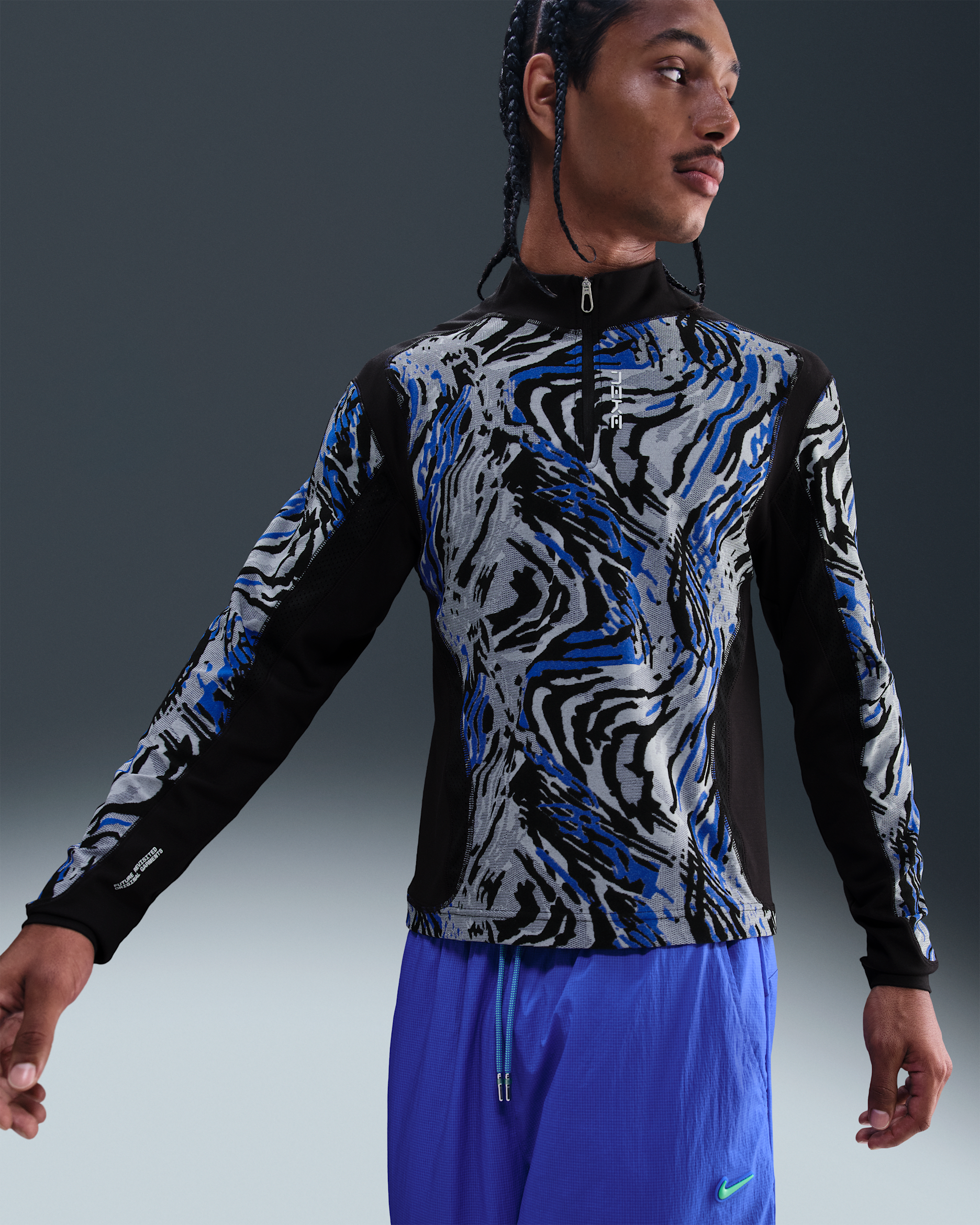 Nike Project F.R.O.G. Men's Half-Zip Top - Hyper Royal/Black/Green Shock