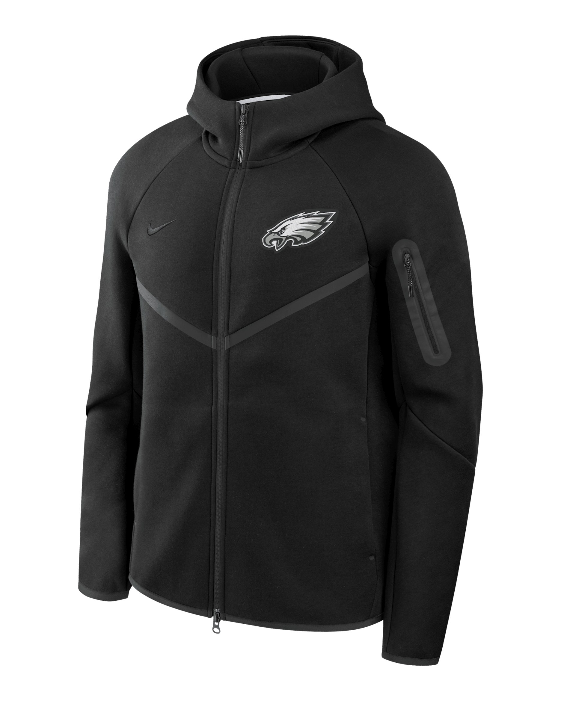 Philadelphia Eagles Tech Fleece Windrunner Men's Nike NFL Full-Zip Hooded Jacket - Black