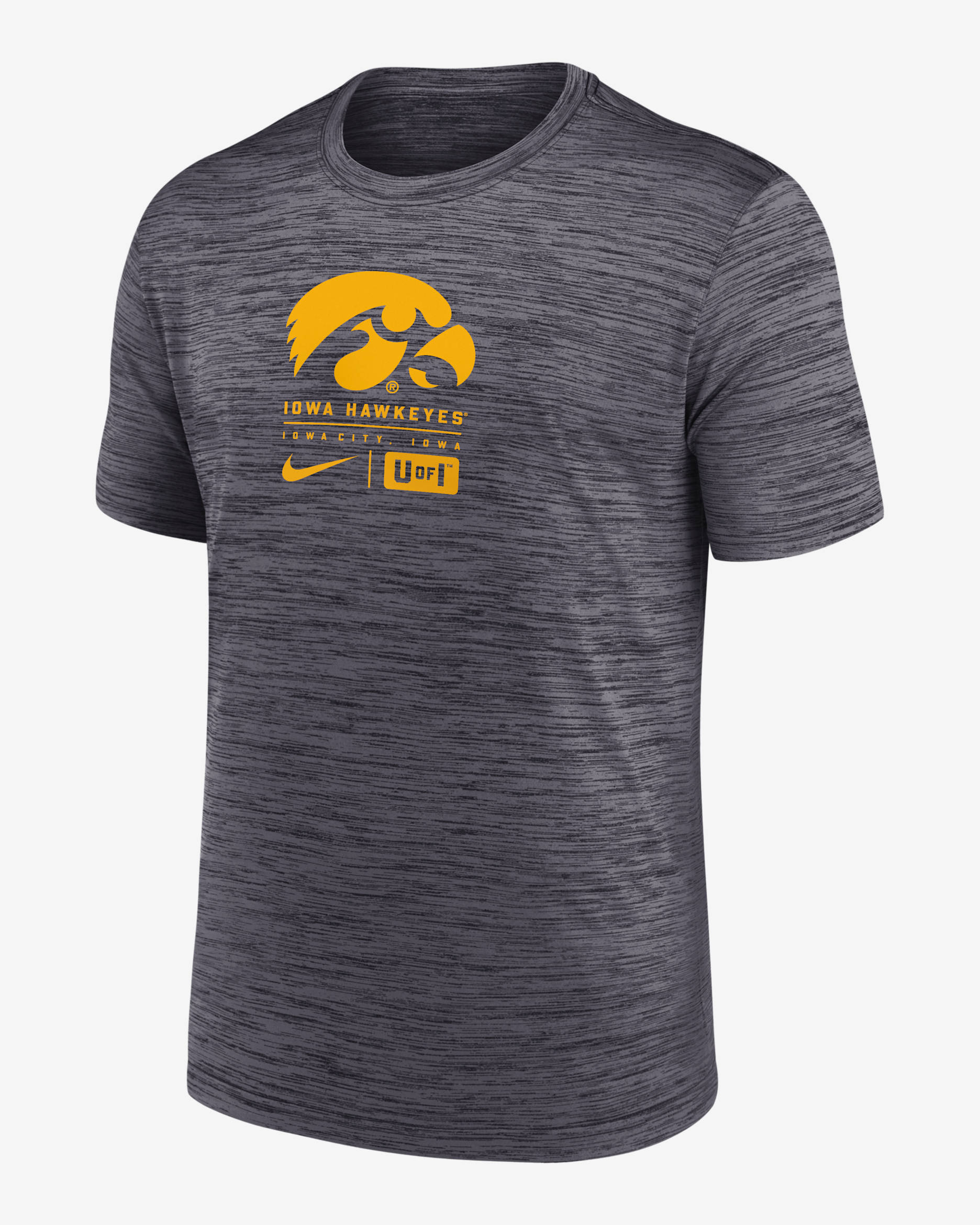 Iowa Hawkeyes Campus Center Block Velocity Men's Nike Dri-FIT College T-Shirt - Black
