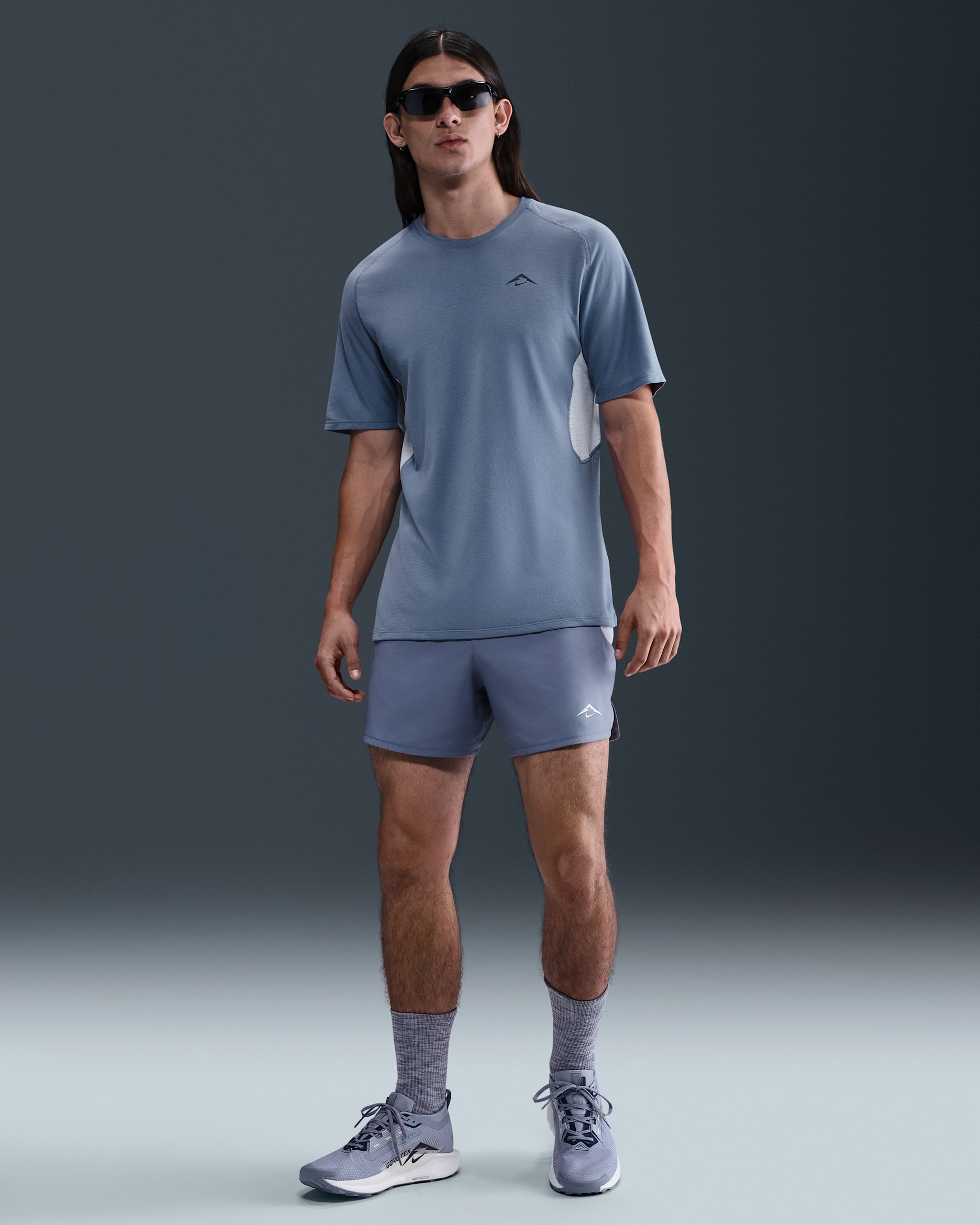 Nike Trail Second Sunrise Dri-FIT ADV 13 cm-es, belső rövidnadrággal bélelt férfi futórövidnadrág - World Indigo/Ghost/Comet Blue/Summit White