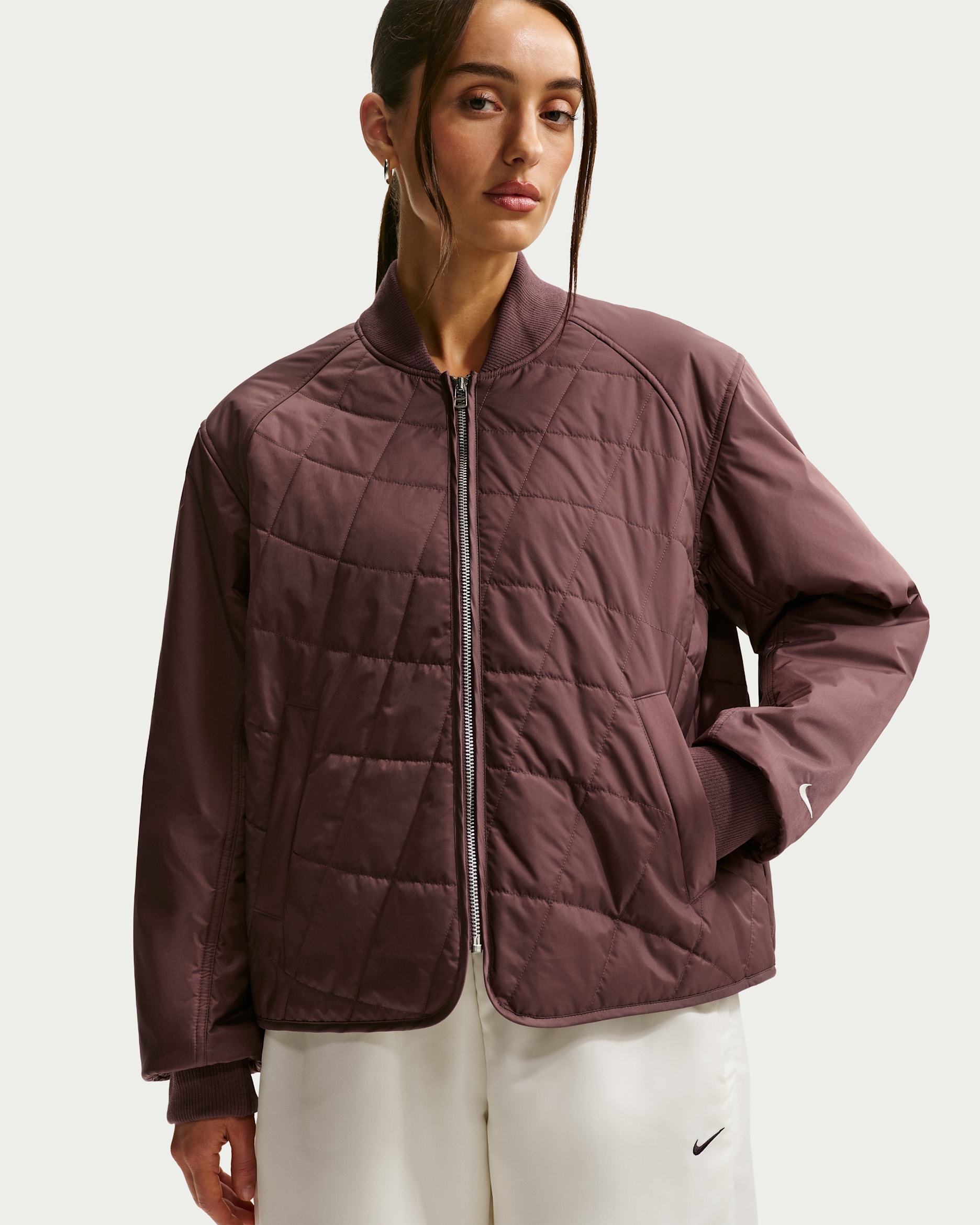 Nike Sportswear Women's Loose Quilted Jacket - Tattoo/Sail